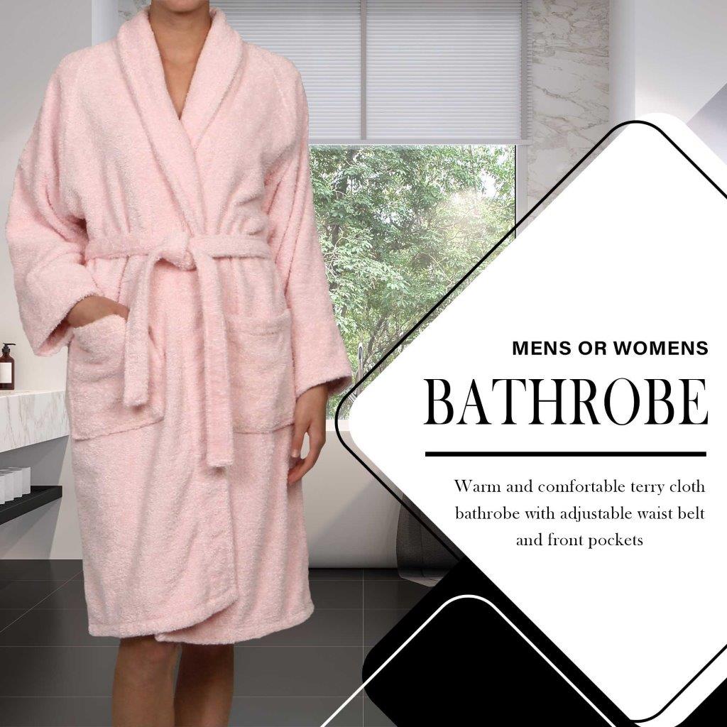 Premium Cotton Ultra Soft Terry Adult Unisex Lightweight Luxury Bathrobe - Spa, Hotel & Home Relaxation Wear for Men and Women
