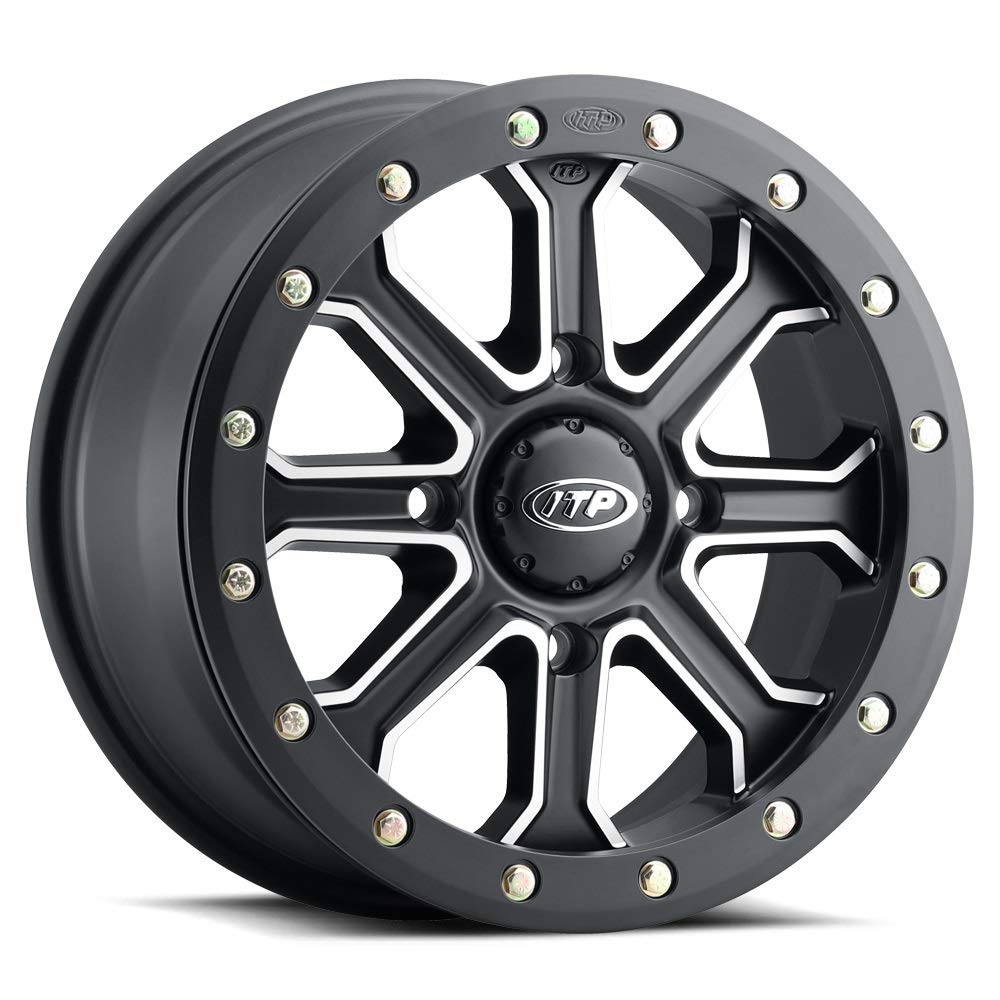 ITP Inertia Beadlock 15-Inch UTV Wheels - Black Mule Pro FXT Alloy Rims for Off-Road & Trail Riding - Perfect for Polaris RZR, Can-Am Maverick, Yamaha YXZ