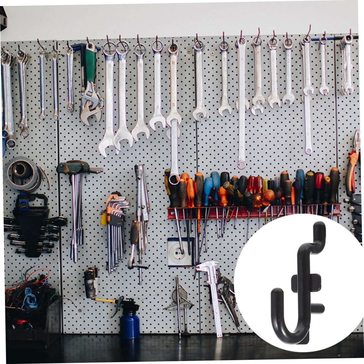 Homoyoyo 10-Piece Pegboard Hooks Set - Heavy Duty Plastic Tool Hangers for Garage Organization, Wall Mount Storage for Drills, Pliers & Tools - Perfect for Workshop, Garage & DIY Projects