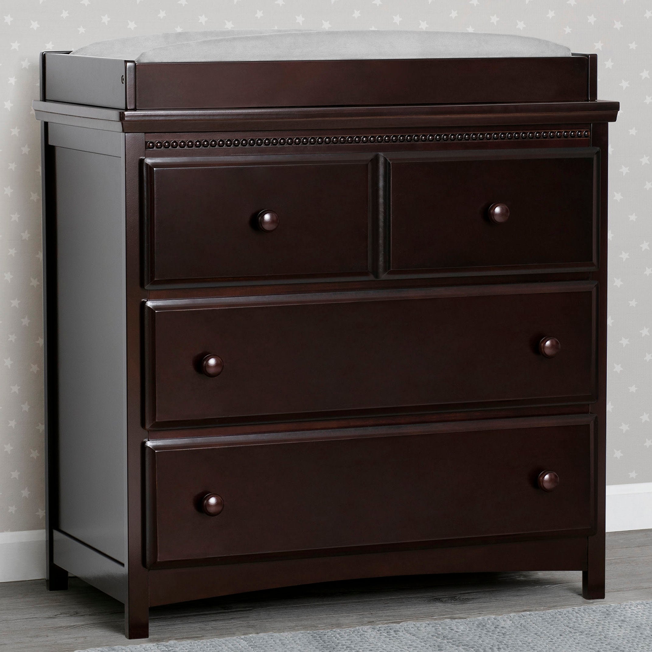 Emerson 3-Drawer Baby Dresser with Changing Table Top | Sturdy Nursery Furniture with Interlocking Drawers | Perfect for Baby Room Organization & Diaper Changing Station