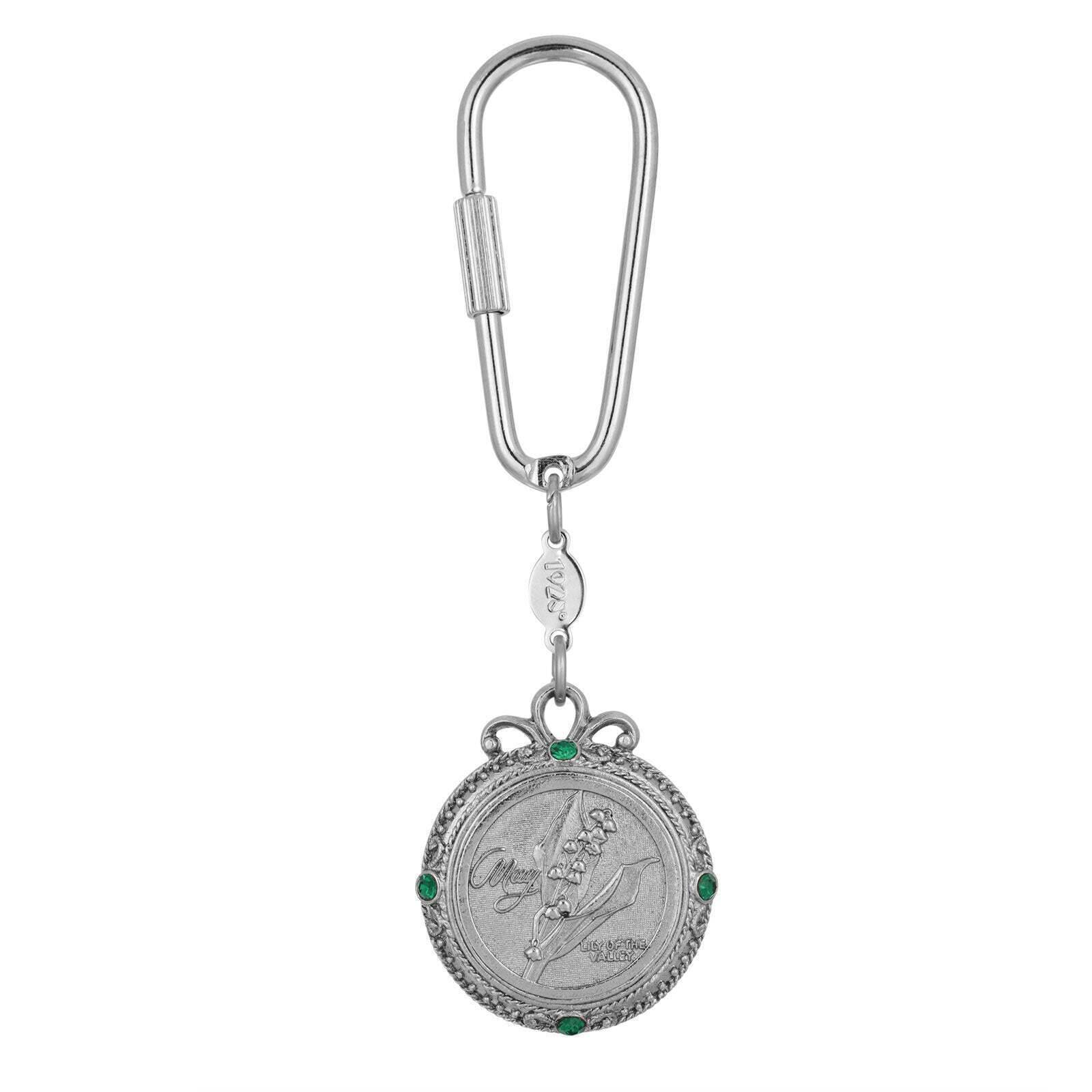 1928 Jewelry Crystal Flower of The Month Carabiner Keychain - Elegant Birthstone Key Ring for Women, Perfect Gift for Birthday, Anniversary & Special Occasions