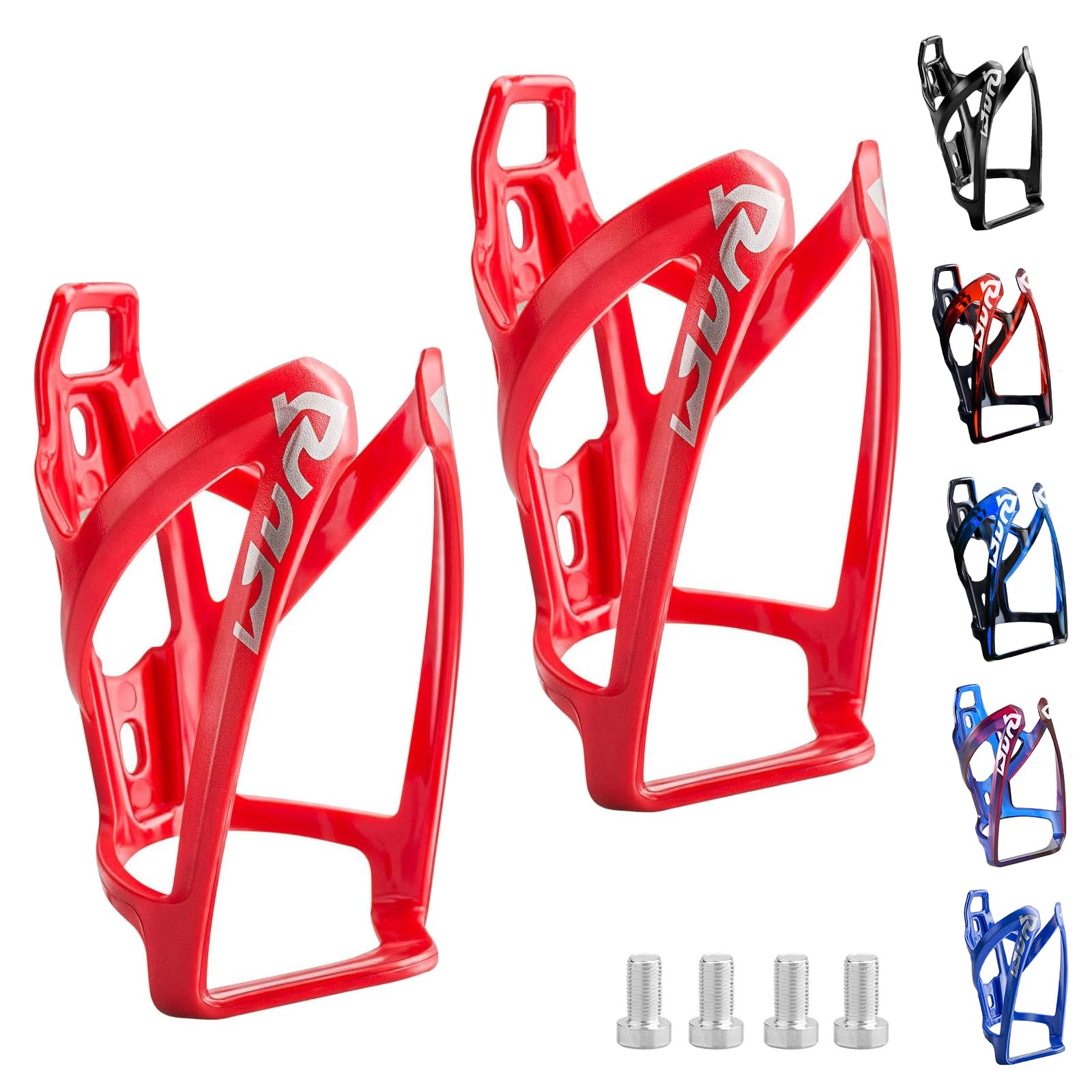 **Universal Bike Water Bottle Cage - Durable Ultralight Plastic Bicycle Drink Holder for MTB, Road & Mountain Bikes (2-Pack, Red) - Perfect for Cycling, Commuting & Outdoor Adventures**