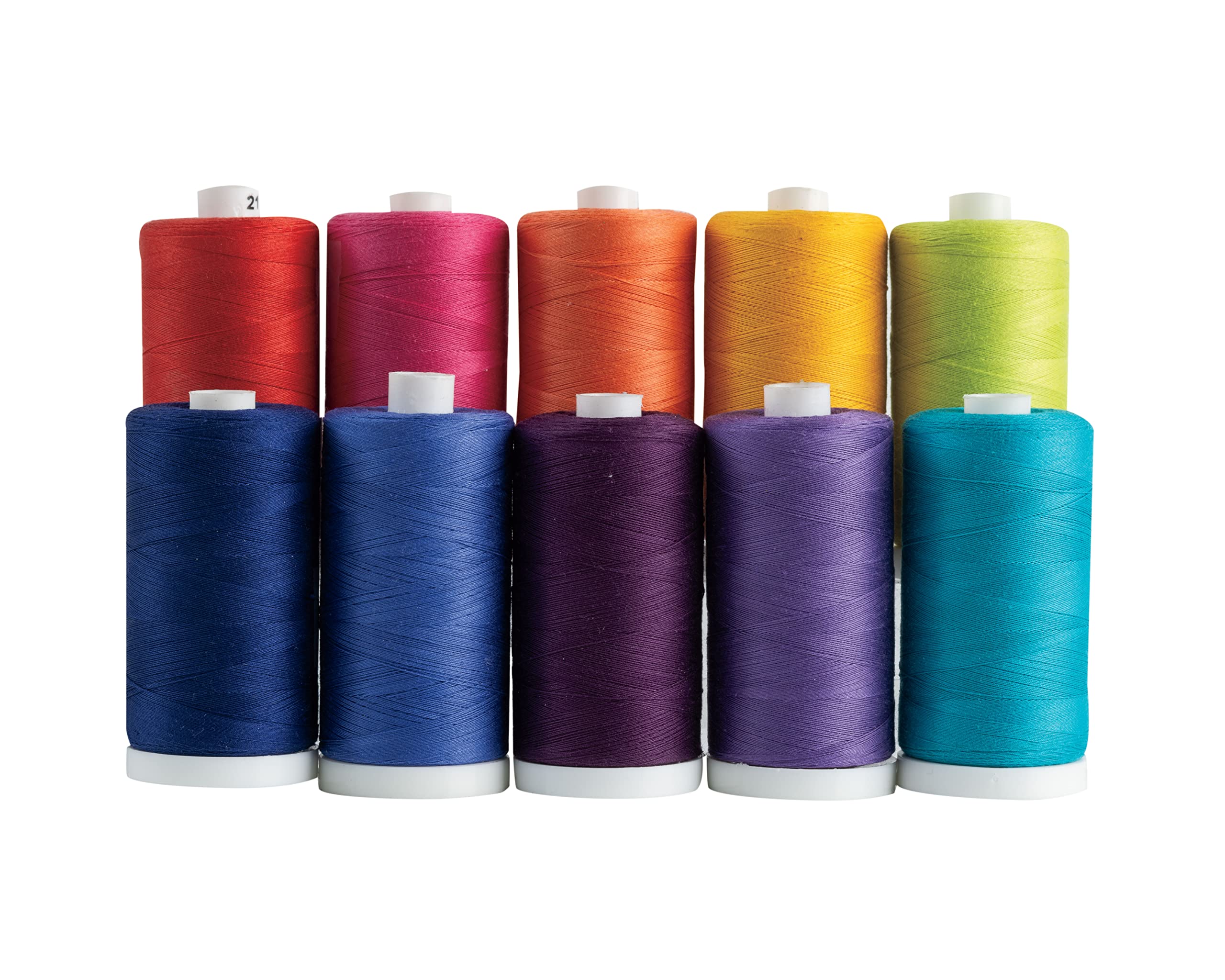 Premium 100% Cotton Sewing Thread Set - 10 Spools (1200 Yards Total) for Quilting, Embroidery & Crafting - Vibrant Fruit Salad Color Collection