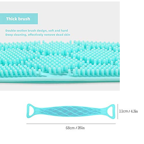 PURE SOUL 2-Pack Silicone Bath Brush Set with Shampoo Dispenser & Back Scrubber - Ultra Soft Exfoliating Body Brush for Deep Cleaning & Gentle Massage - Perfect for Shower, Spa & Skincare Routine (Men, Women & Kids)