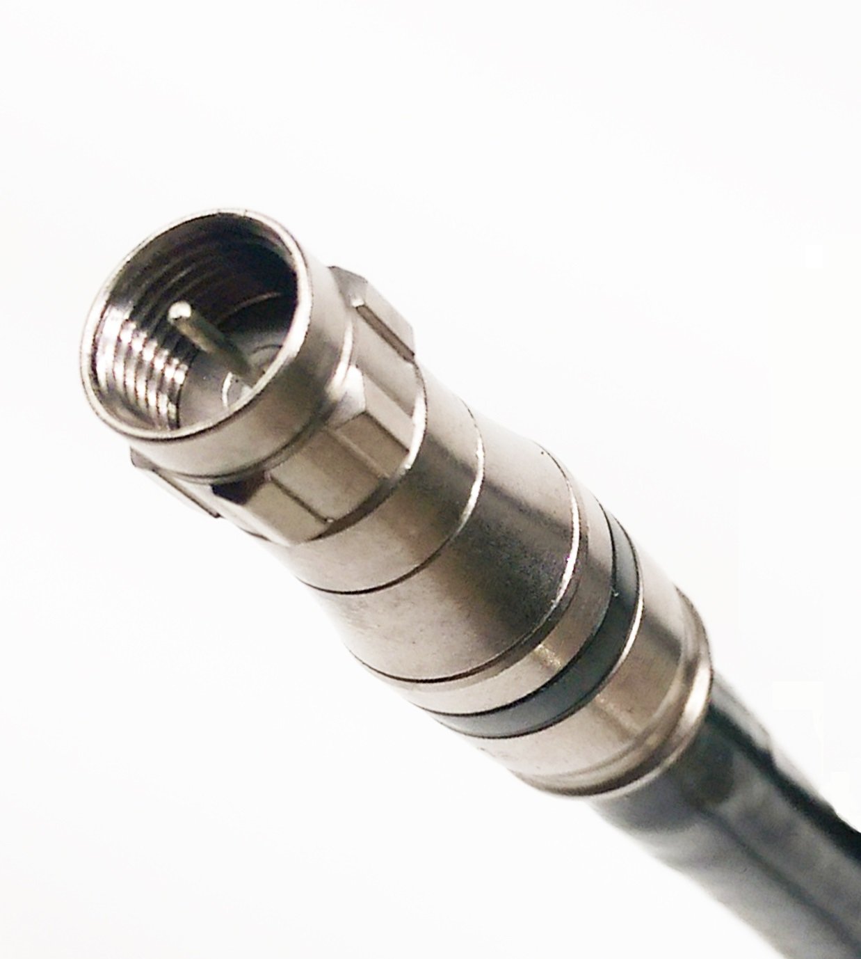 200ft RG11 Coaxial Cable 14AWG - Direct Burial, Gel Coated, Compression Fittings - UL & ETL Certified for HD Satellite, Internet Modem, Ham Radio - Underground & Outdoor Use - Made in USA