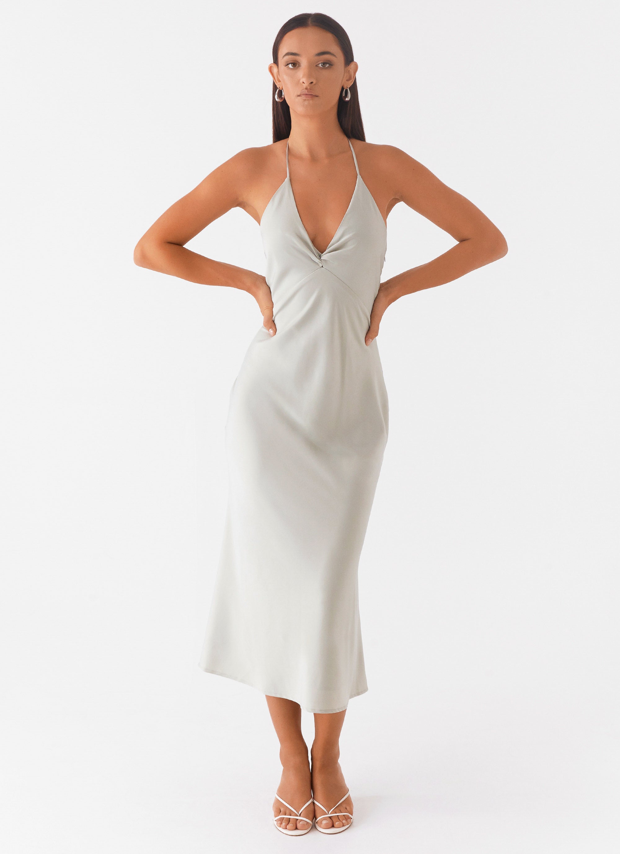 High Note Midi Dress in Sage Green - Elegant Flowy Summer Dress for Women, Perfect for Weddings, Parties & Date Nights