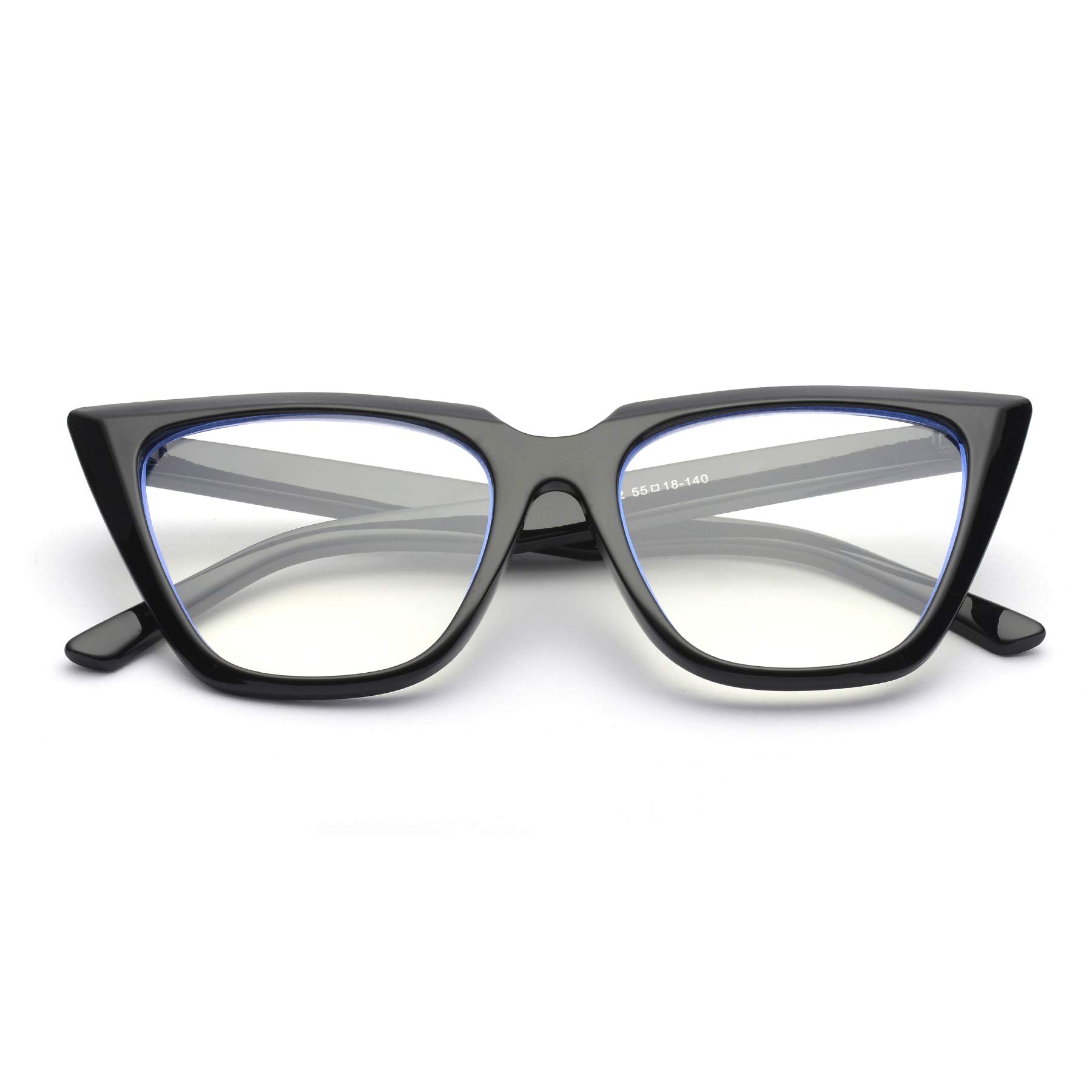 ZUVGEES Women's Fashion Oversized Cat-Eye Blue Light Blocking Reading Glasses - Large Lens Computer Glasses for Women - Perfect for Office, Reading & Screen Time