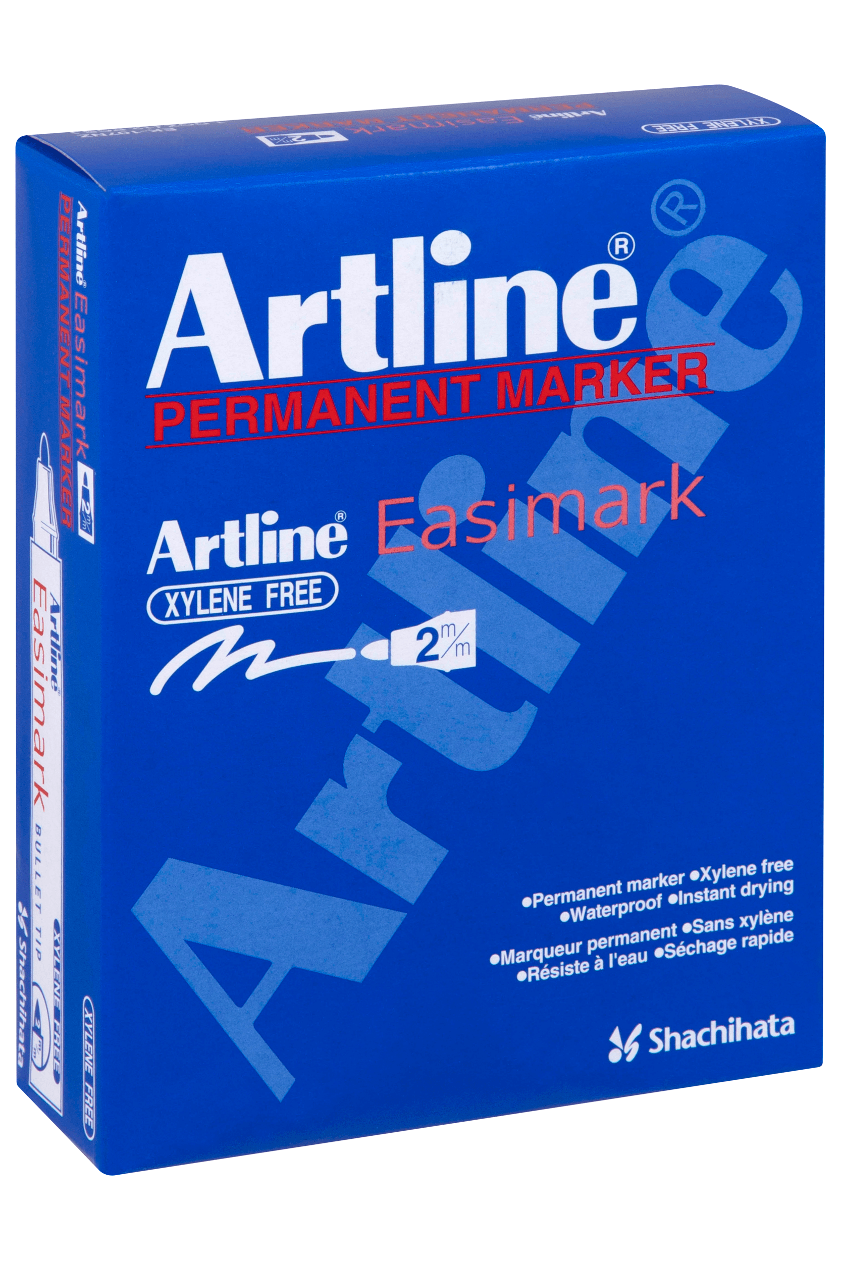 Artline 107 Easimark Permanent Marker - 2mm Bullet Tip, Black Ink, Pack of 12 - Ideal for Office, School, Labeling & DIY Projects