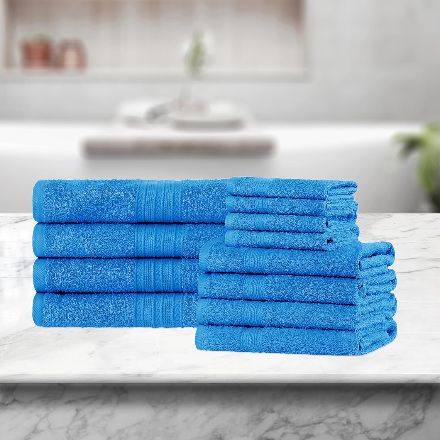 Premium 12-Piece Organic Cotton Towel Set | Soft, Eco-Friendly & Absorbent Bath Towels for Spa, Gym & Home Use