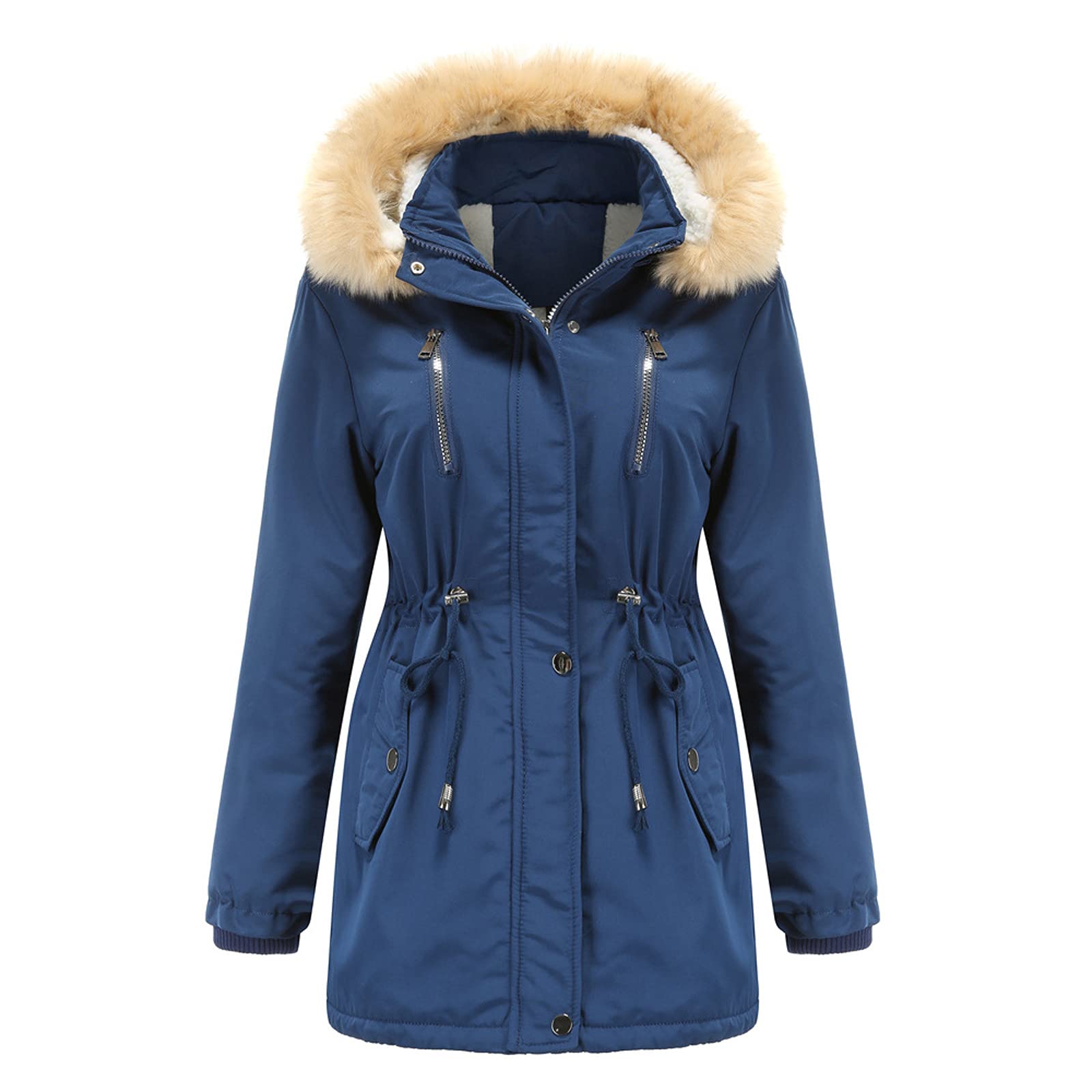 Women's Winter Hooded Down Jacket - Thick Long Puffer Coat with Zipper & Pockets | Warm Windproof Parka for Outdoor Activities, Snow, Travel & Daily Wear