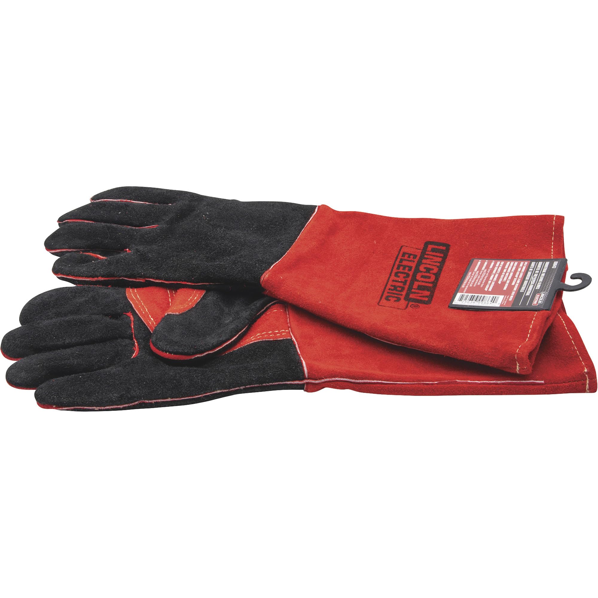 Lincoln Electric Unisex Adult Long Cuff Gloves - Red, One Size Fits Most - Durable Work Gloves for Welding, Construction & DIY Projects