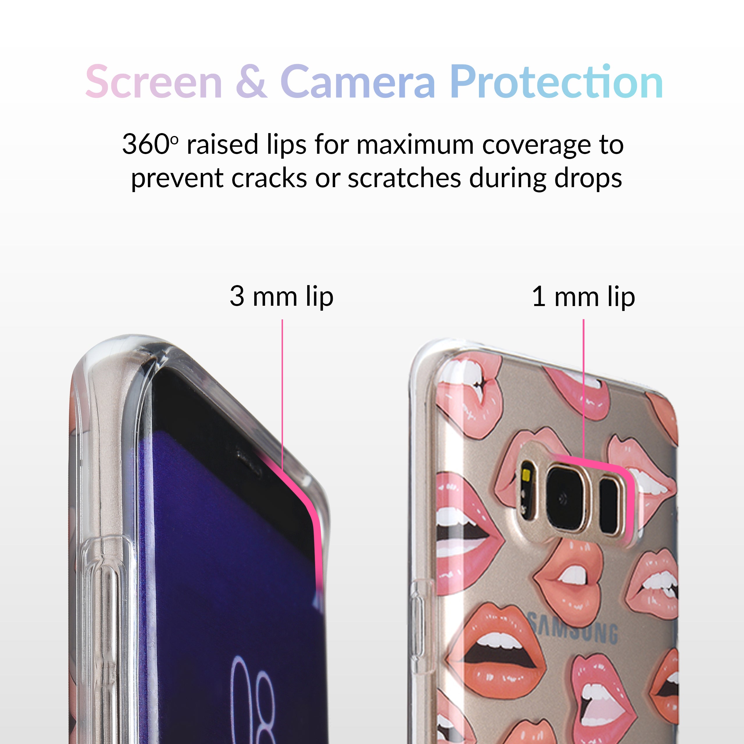 Samsung Galaxy Clear Phone Case - Slim Protective Cover for Nude Lips Design - Perfect for Everyday Use, Work & Travel