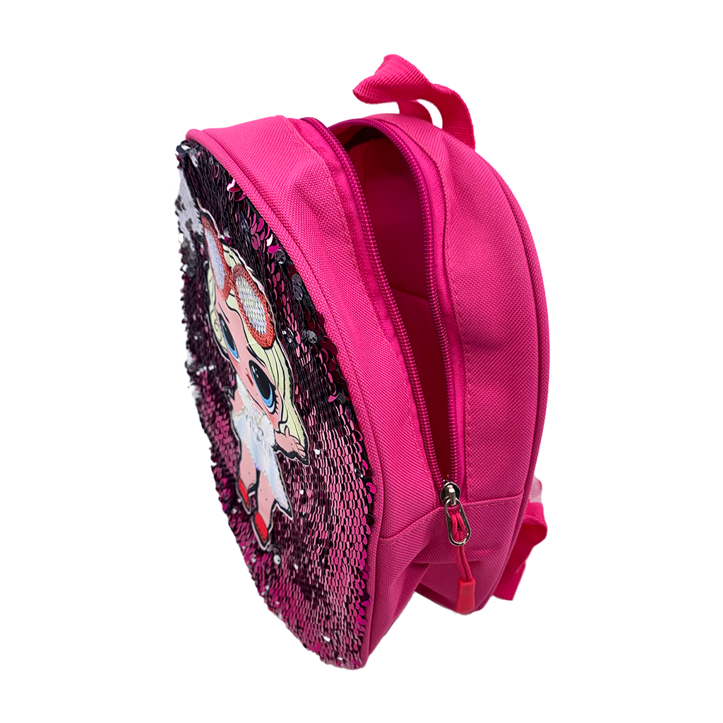 Sparkly Disco Doll Sequins Mini Backpack for Women - Pink Glitter Party Purse, Perfect for Nightclubs, Concerts & Festivals