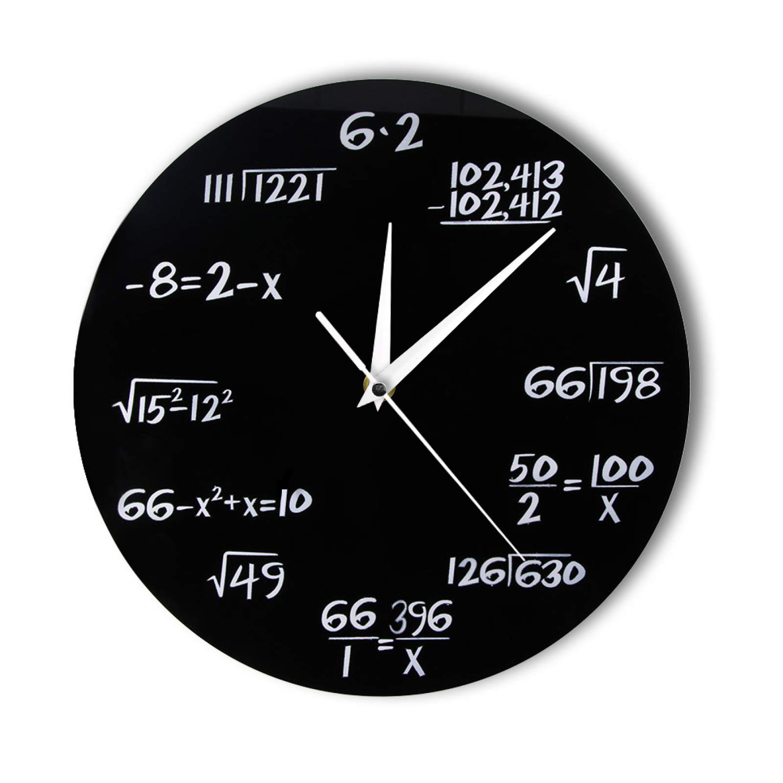 Vintage Math Equation Wall Clock - Engineering Numbers Decorative Clock for Classroom, Office & Home | Unique Science Gift for Math Geeks, Teachers & Students | Perfect STEM Decor & Educational Wall Art