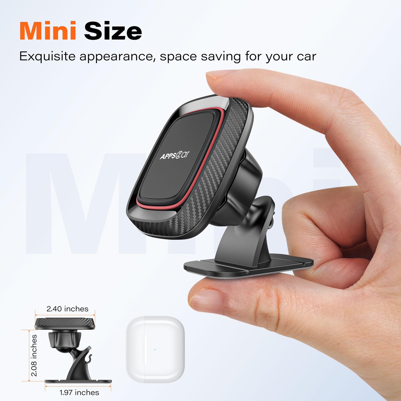 [2 Pack] Super Strong Magnetic Phone Holder for Car - APPS2Car Dashboard Phone Mount with VHB Adhesive | Compatible with iPhone & Samsung | Perfect for Commuting, Road Trips & GPS Navigation