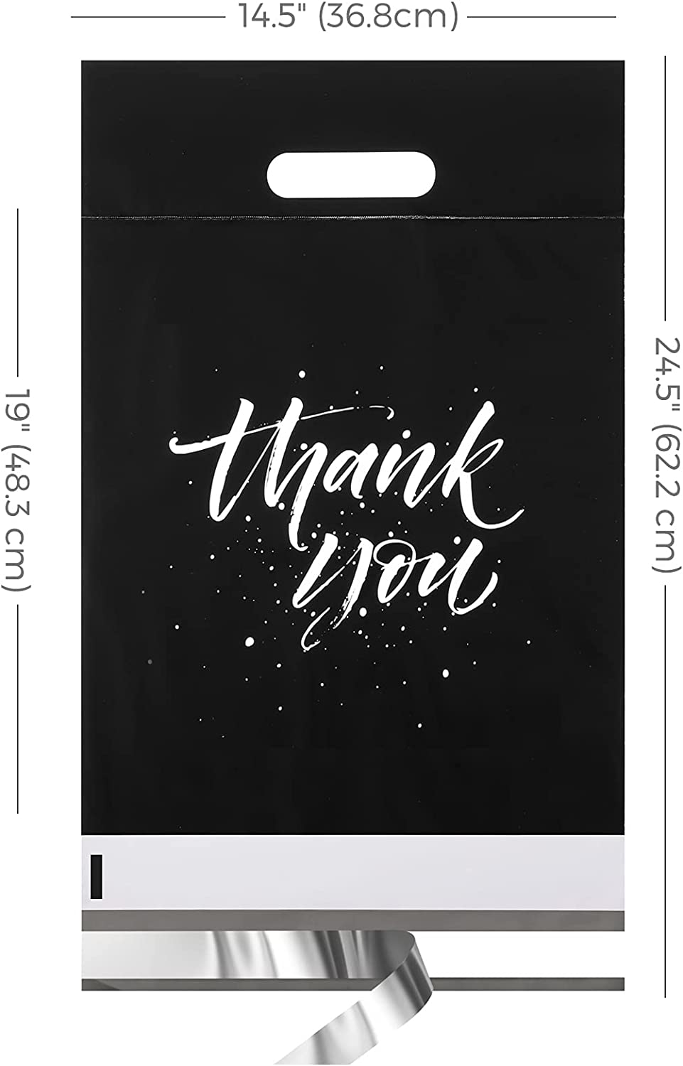 14.5x19 Inch Black Self-Sealing Poly Mailer with Handle - Waterproof Shipping Envelopes for Ecommerce, Clothing & Online Business | Perfect for Amazon FBA, eBay & Etsy Sellers