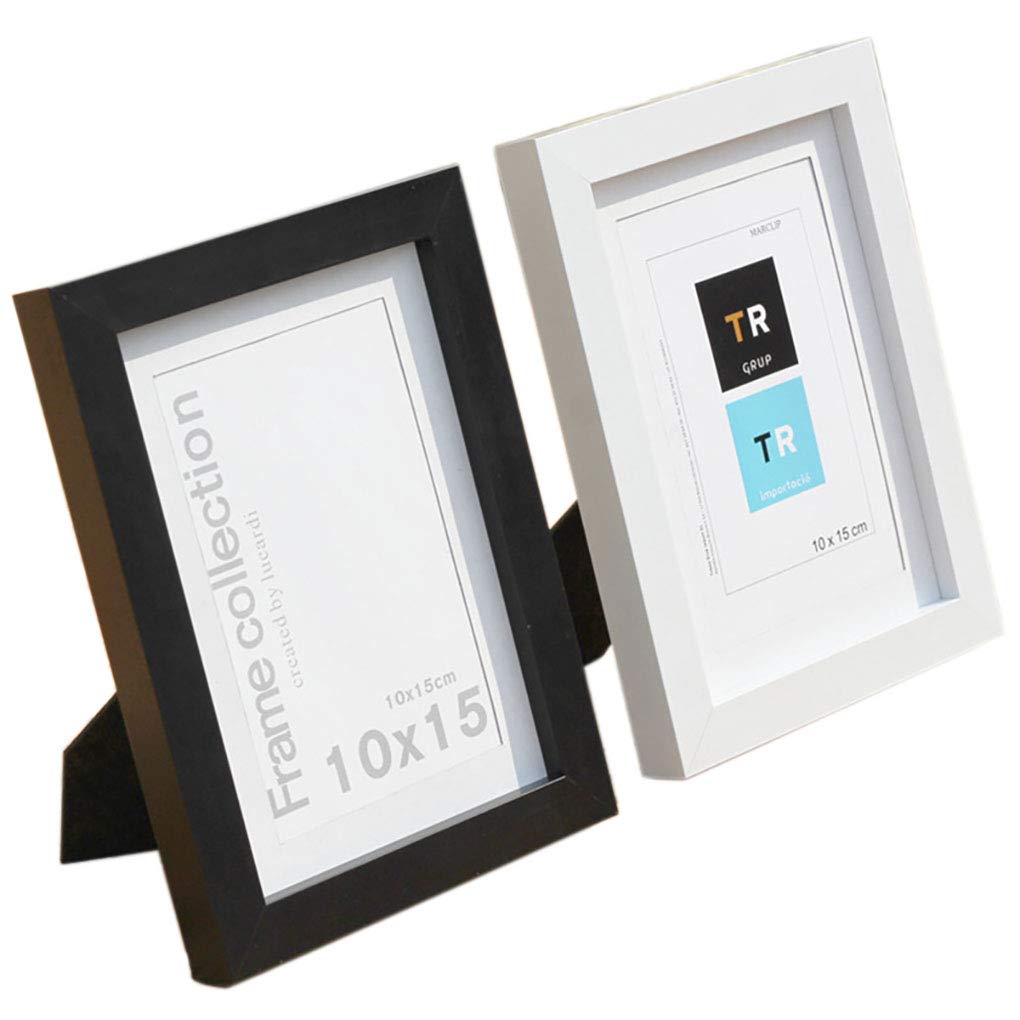 Yansanido 4x6 Picture Frames (2 Pack, Black & White) - Simple Modern Photo Frames for Tabletop Display or Wall Mounting - Perfect for Home Decor, Office, and Gift Giving
