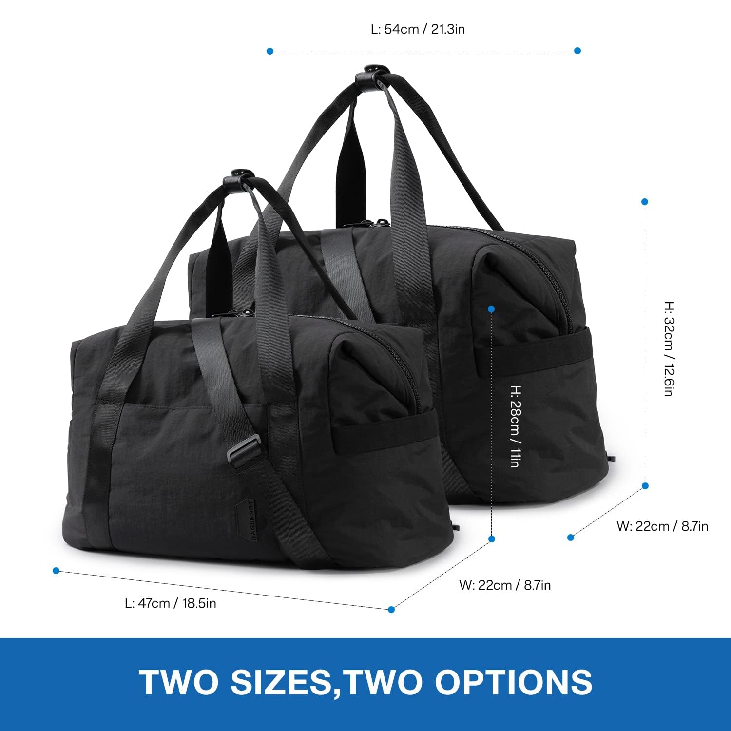 Bagsmart Weekender Carry On Duffle Bag - Lightweight Travel Gym Bag for Women, Perfect for Overnight Trips, Sports, Workouts & Weekend Getaways | Durable & Stylish Travel Accessory