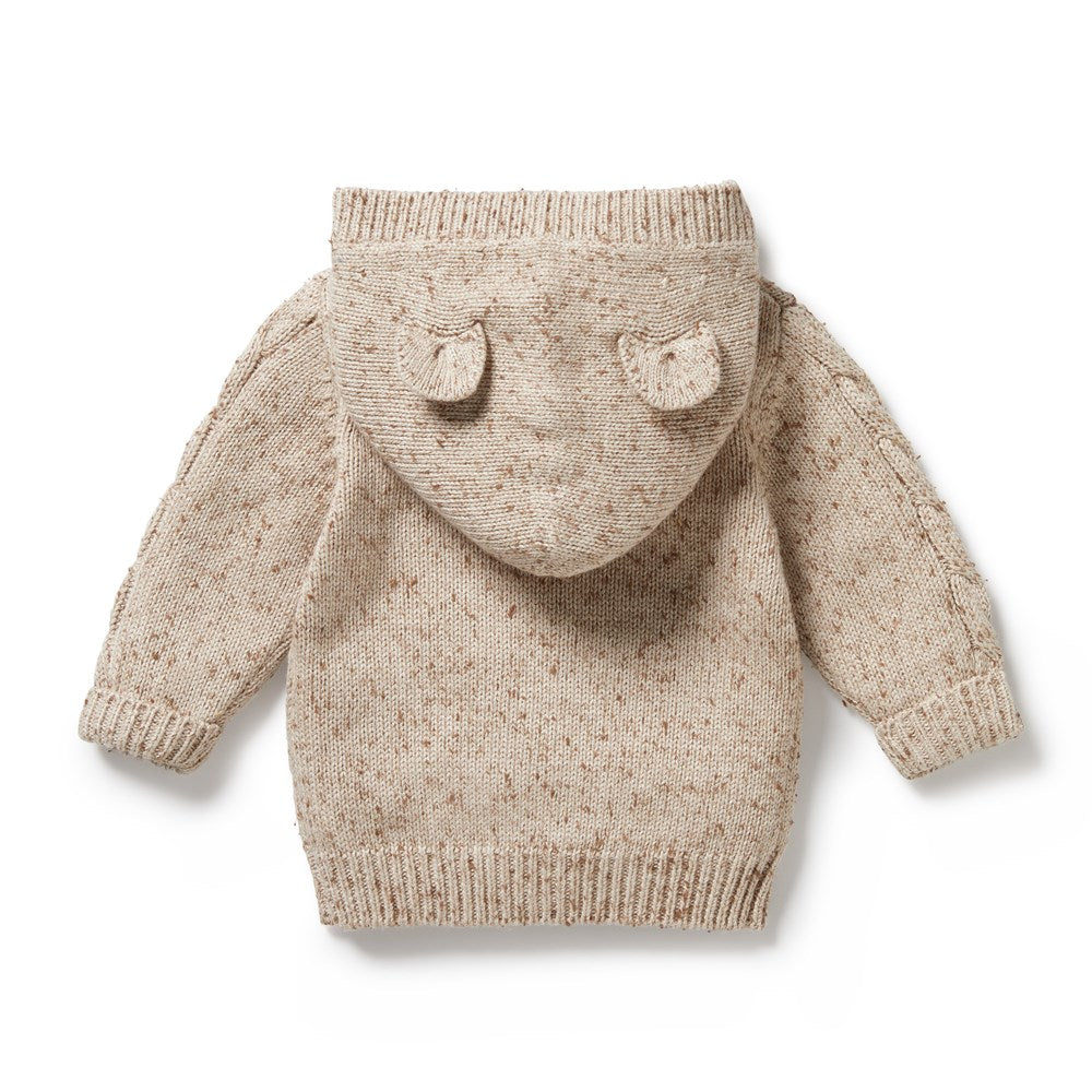 Almond Fleck Knitted Cable Jacket for Women - Cozy Winter Sweater with Cable Knit Design - Perfect for Casual Outfits, Office Wear & Outdoor Activities