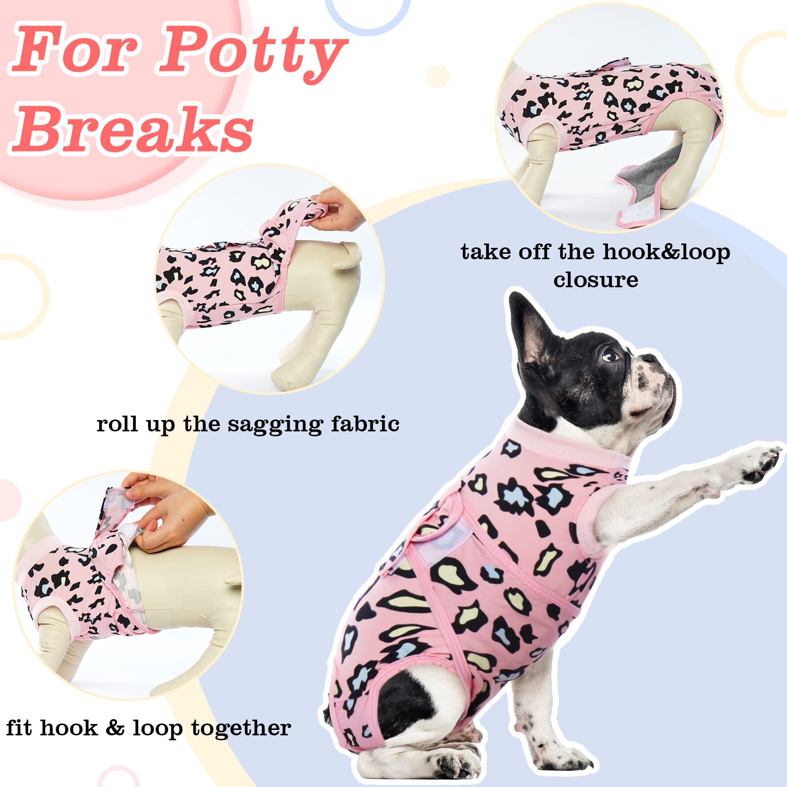 Post-Surgery Recovery Suit for Dogs - Soft, Breathable, Comfortable - Pink Leopard Print - XXL Size - Ideal for Spay/Neuter, Wound Protection & Stress Relief
