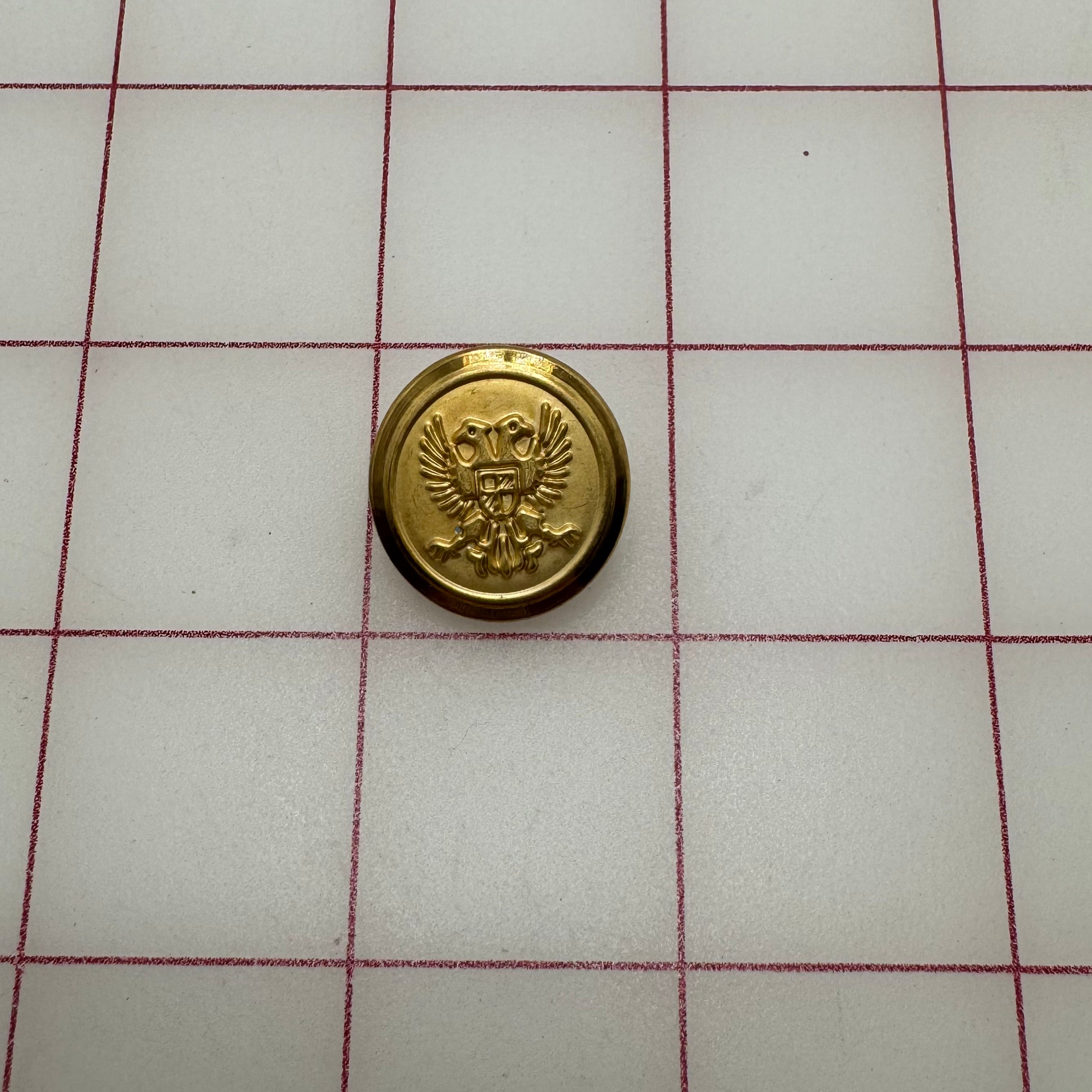 Vintage Double Eagle Crest Metallic Gold Buttons - Premium Quality Metal Buttons for Jackets, Coats & DIY Crafts - Perfect for Sewing, Fashion Design & Costume Accessories