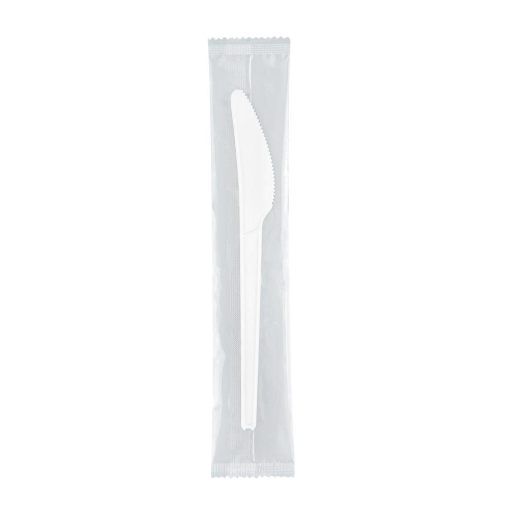 Eco-Friendly Compostable CPLA Plastic Knives - Heat Resistant, 6.5 Inch White Cutlery (50 Count Box) | Perfect for Parties, Picnics & Sustainable Dining