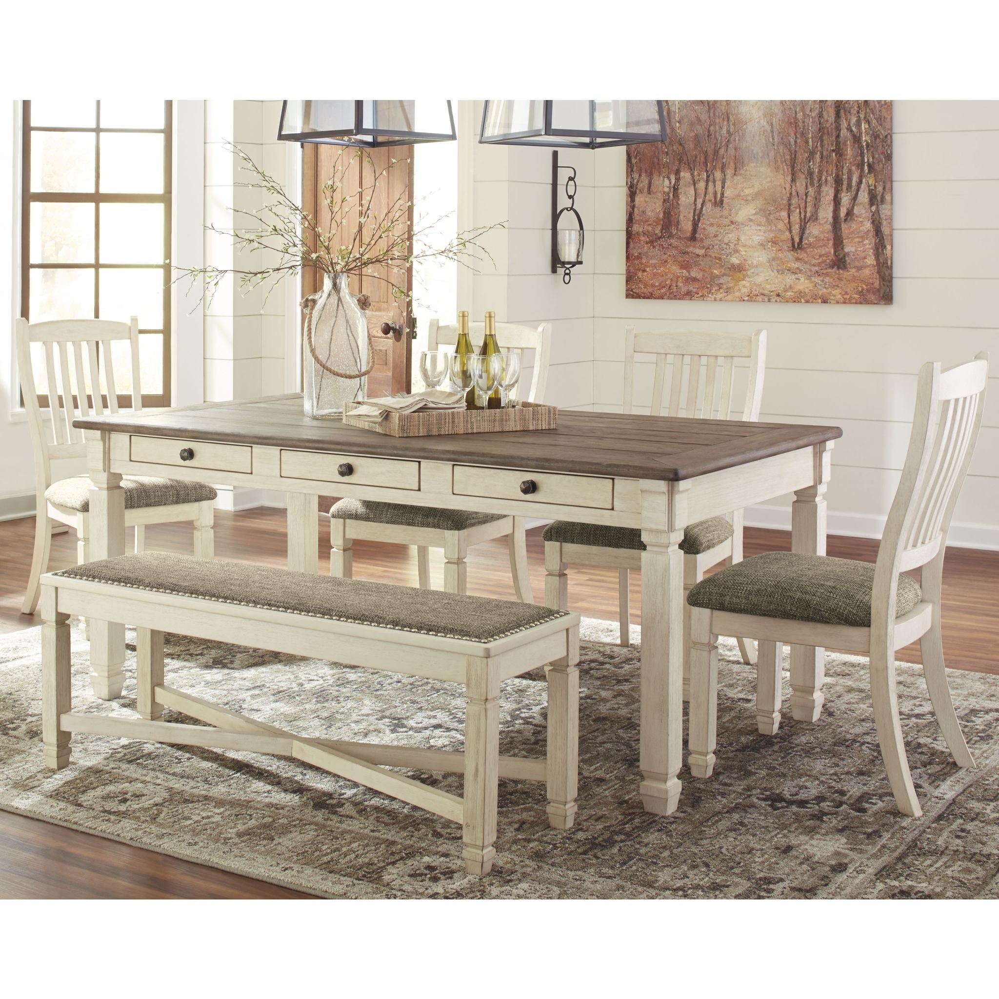 Bolanburg 5-Piece Dining Set - Modern Kitchen Table & Chairs for Small Spaces | Perfect for Apartments, Breakfast Nooks & Cozy Family Meals