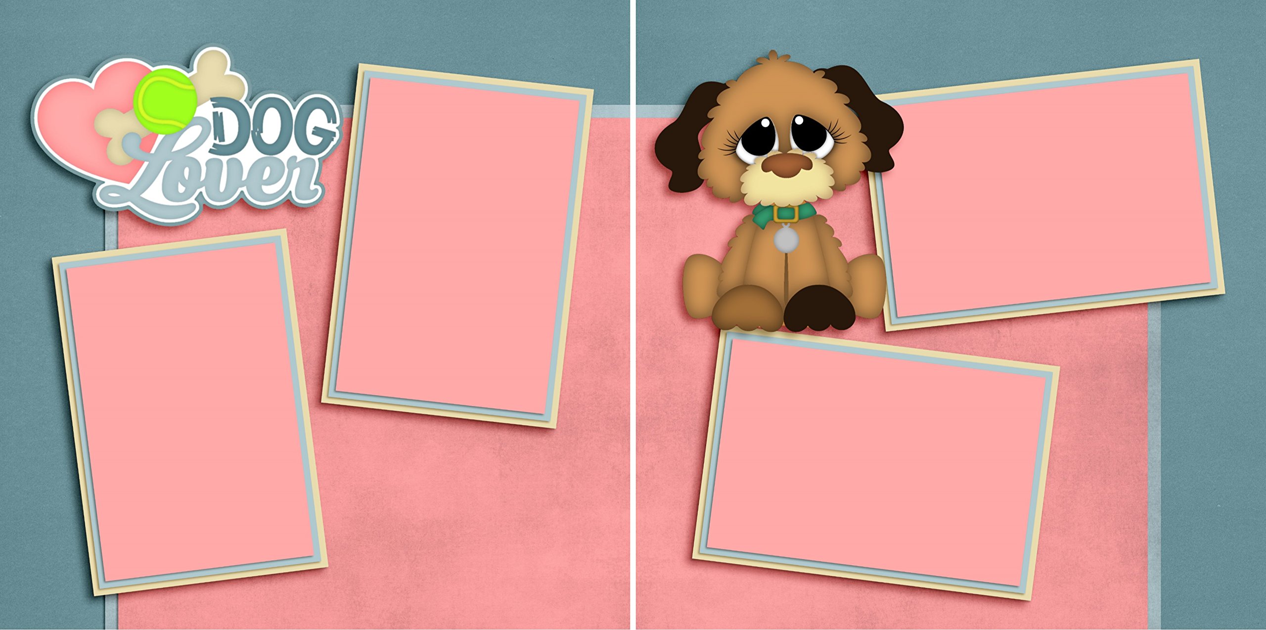 Dog Lover Scrapbook Kit - 5 Double Page Layouts for Pet Memory Albums | Perfect for DIY Dog Photo Books, Puppy Birthday Gifts & Pet Memorial Crafts