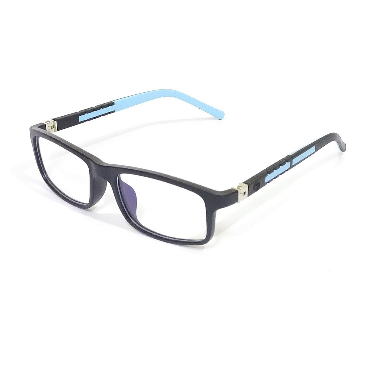 Rectangle Black Frame Blue Lens Glasses for Kids 5-10 Years Old - Blue Light Blocking Computer Glasses for Boys & Girls - Perfect for Online Classes, Gaming & Screen Time Protection