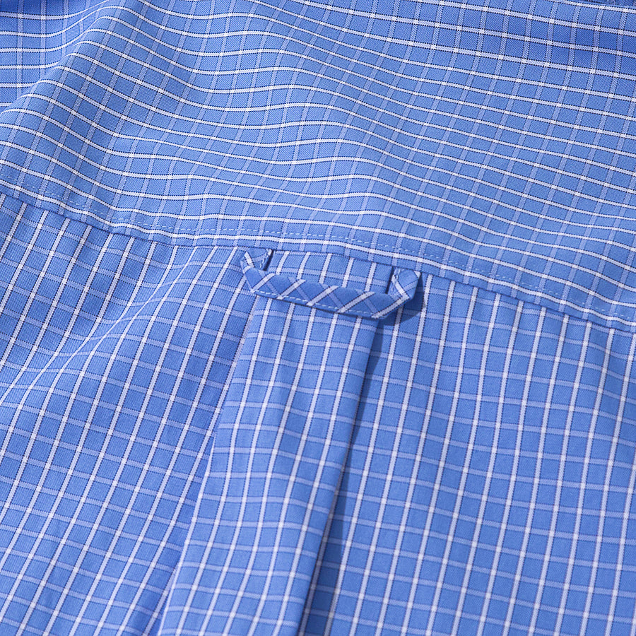 ASUSL Striped Mixed Check Button-Down Shirt for Men - Blue Stripes - Casual Office Wear & Weekend Outfits