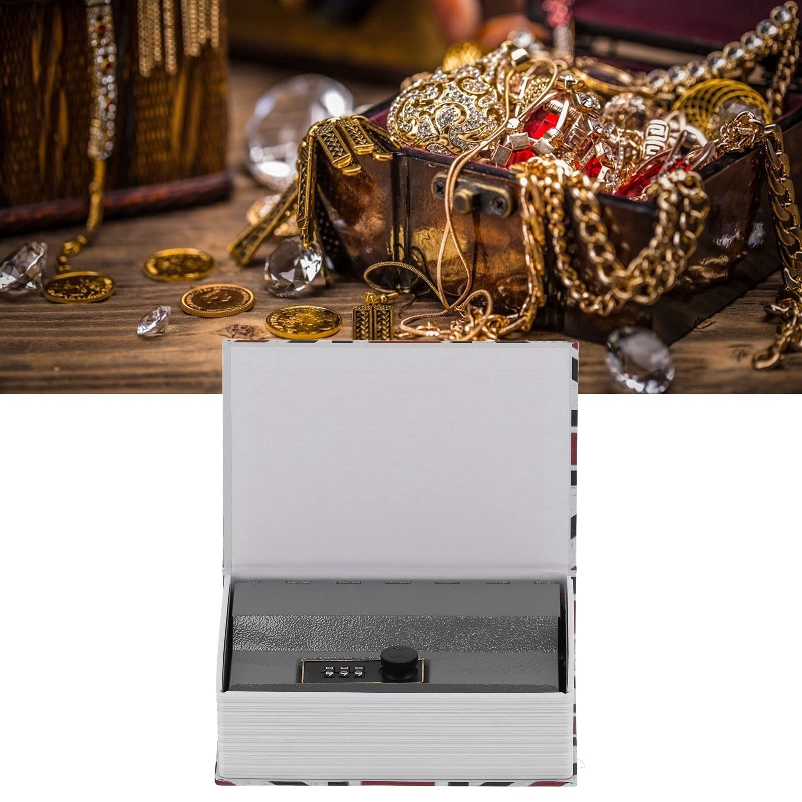 Hidden Book Safe with Combination Lock - Secret Storage Box for Cash, Jewelry & Valuables - Disguised as Mini Dictionary for Home, Office & Travel Security