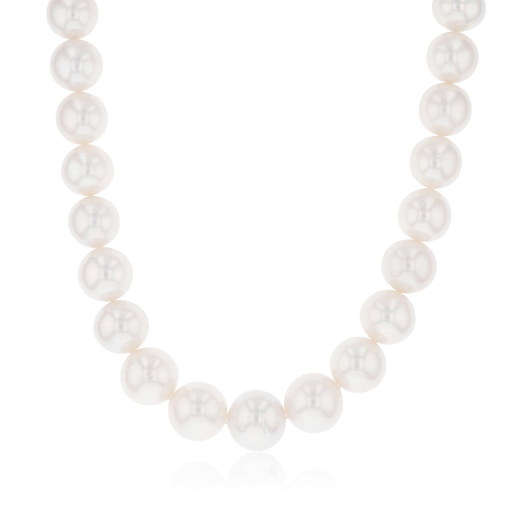14-17mm White South Sea Graduated Pearl Strand Necklace with 9ct White Gold Clasp - Elegant Jewelry for Weddings & Special Occasions