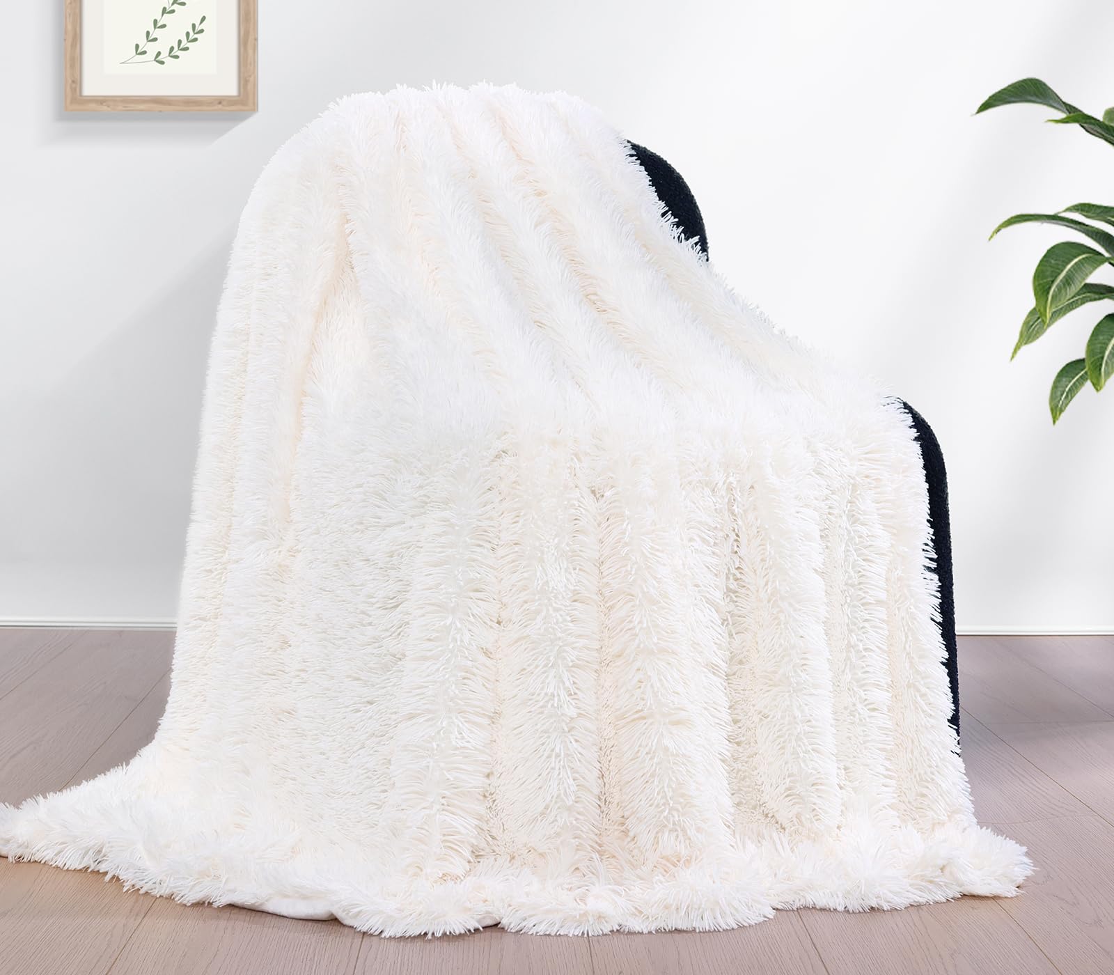 KANKAEU Soft Faux Fur Throw Blanket 50