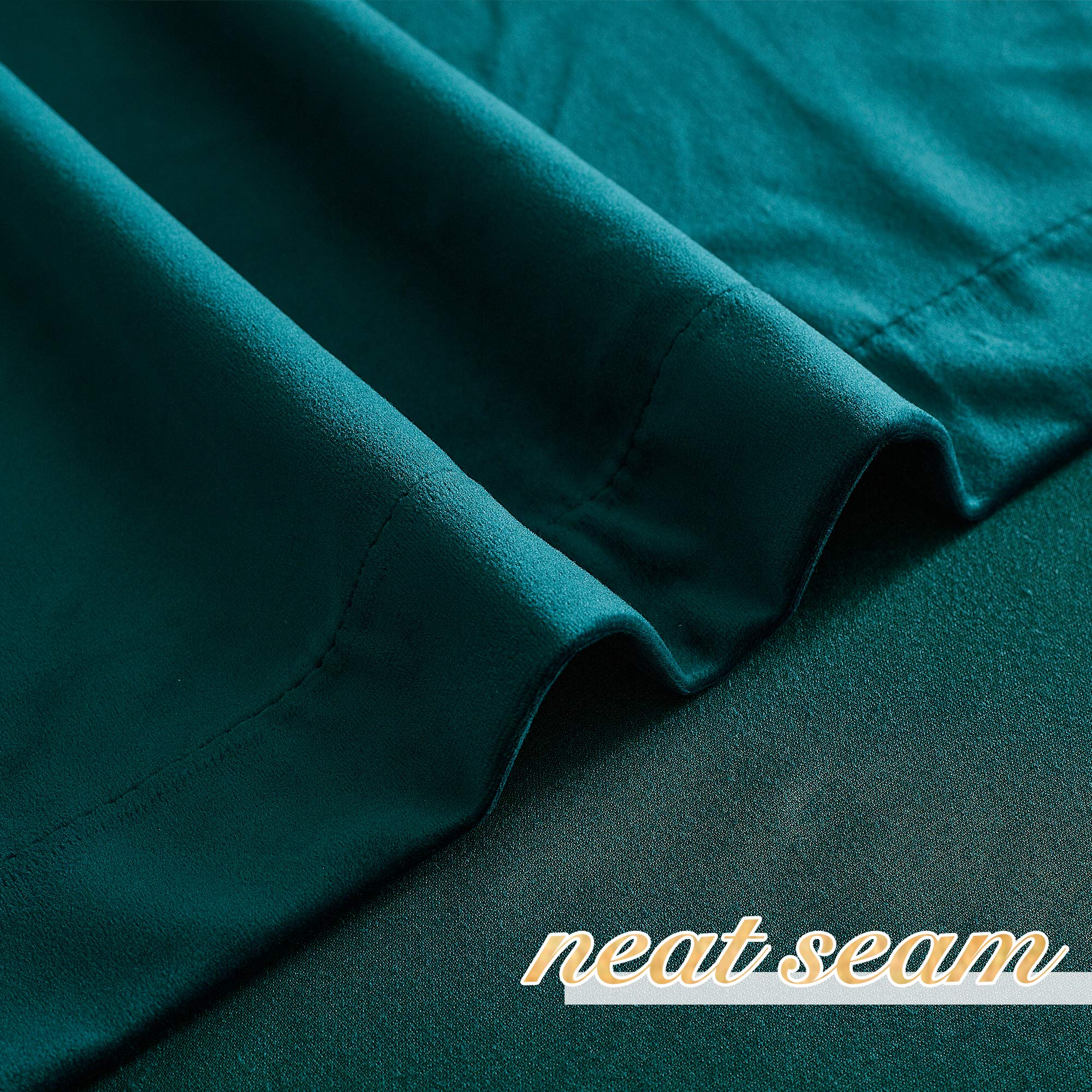 NICETOWN Teal Blackout Curtains for Living Room & Bedroom - 52x96 Inch Rod Pocket Window Drapes (2 Panels) - Light Blocking & Privacy Enhancing for Home, Office & Guest Room