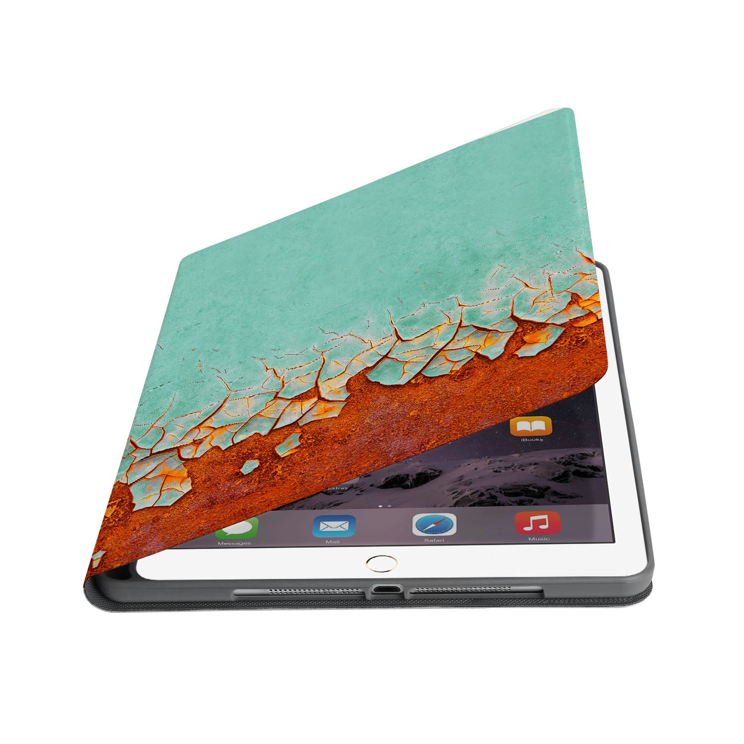 Premium iPad Folio Case with Rusted Metal Finish - Slim Protective Cover for iPad Pro/Air/Mini - Perfect for Work, Travel & Home Use