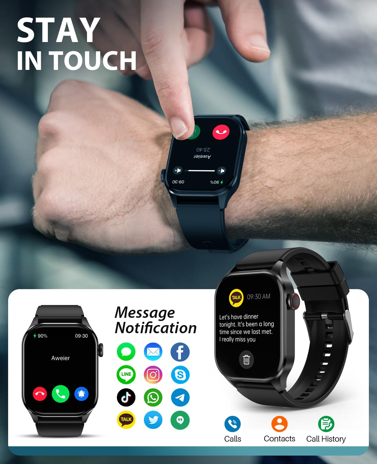 Smart Watch with Blood Oxygen Monitor, 2.04
