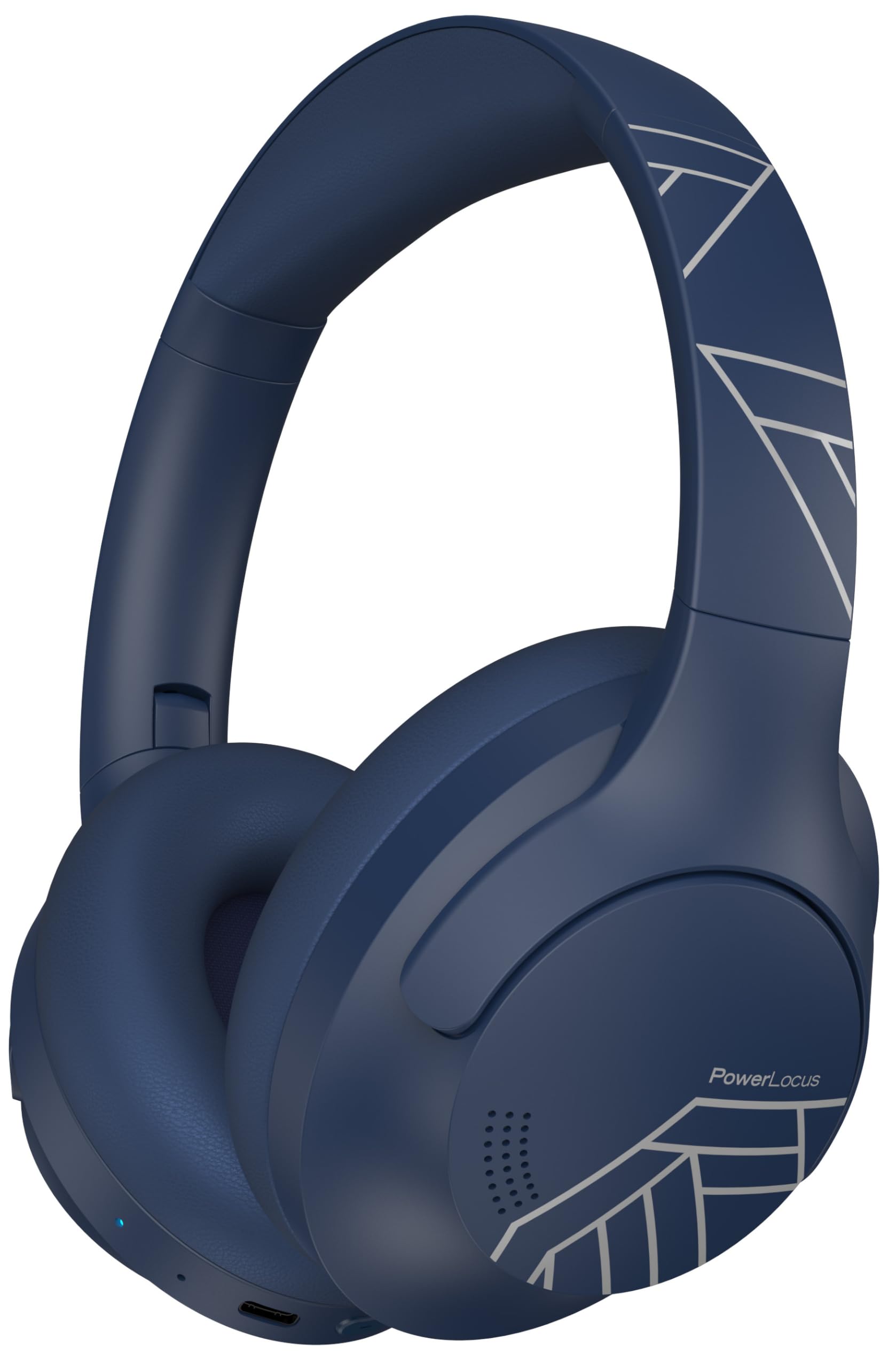 PowerLocus Bluetooth Over-Ear Headphones with 50-Hour Playtime, Foldable Wireless Headset with Built-in Mic, Lightweight HiFi Stereo Sound for Phone/PC/Travel - Perfect for Commuting, Gaming & Office Use
