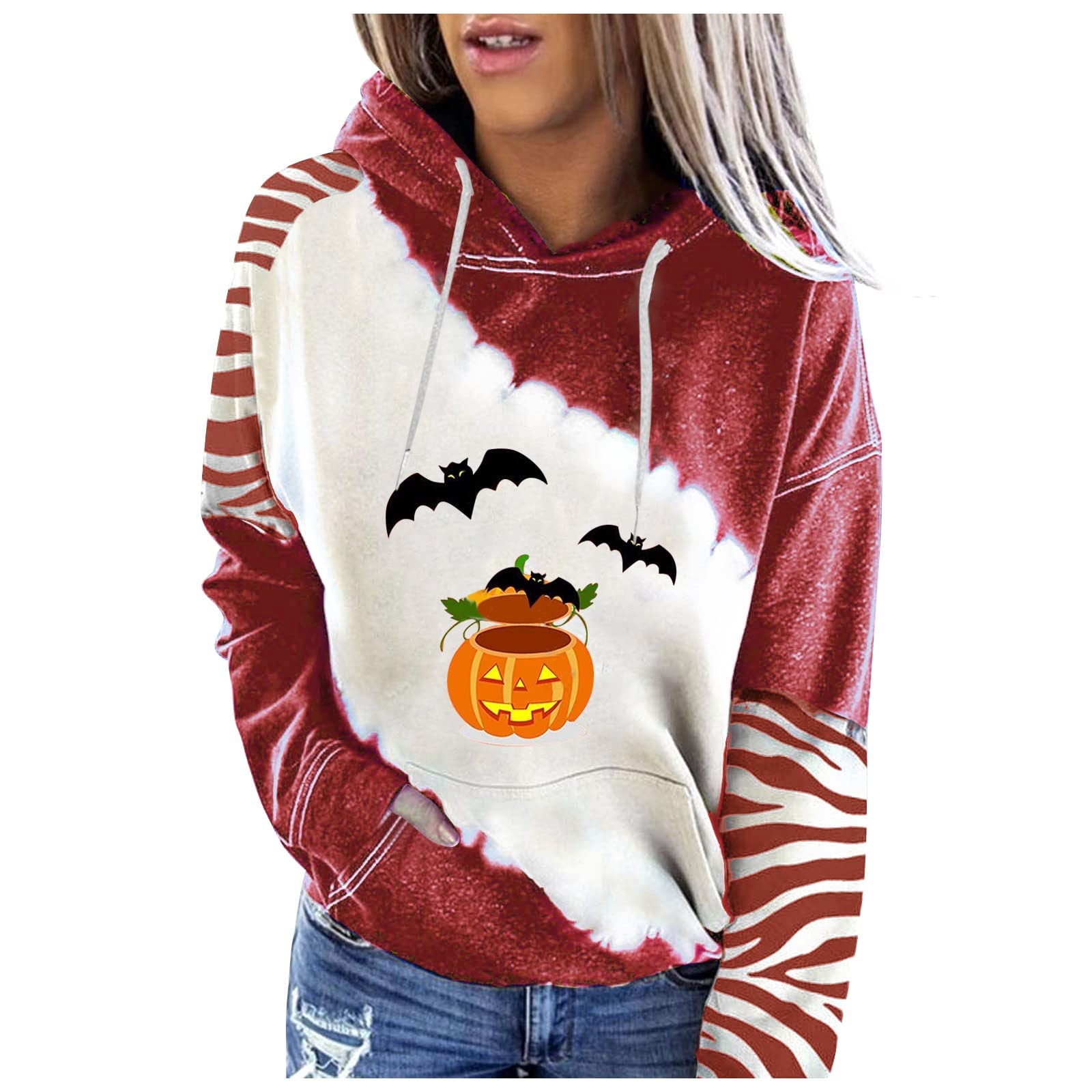Halloween T-Shirts for Women - Scoop Neck Oversized Work Shirt with Printed Design | Comfortable Elastic Fabric for Office, Tennis & Utility Wear | Perfect for Halloween Parties, Work Events & Casual Outings