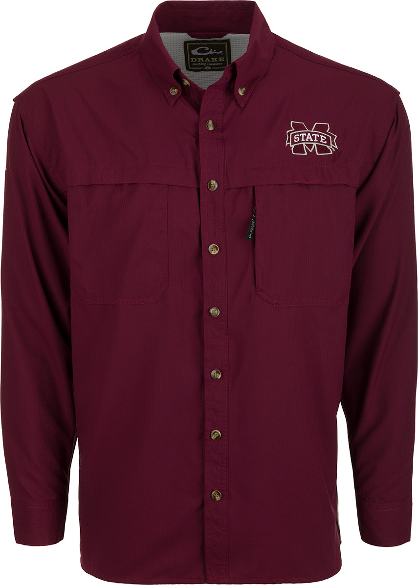 Mississippi State Bulldogs Lightweight Long Sleeve Mesh Back Shirt - Comfortable & Breathable for Football Games, Tailgating & Outdoor Activities