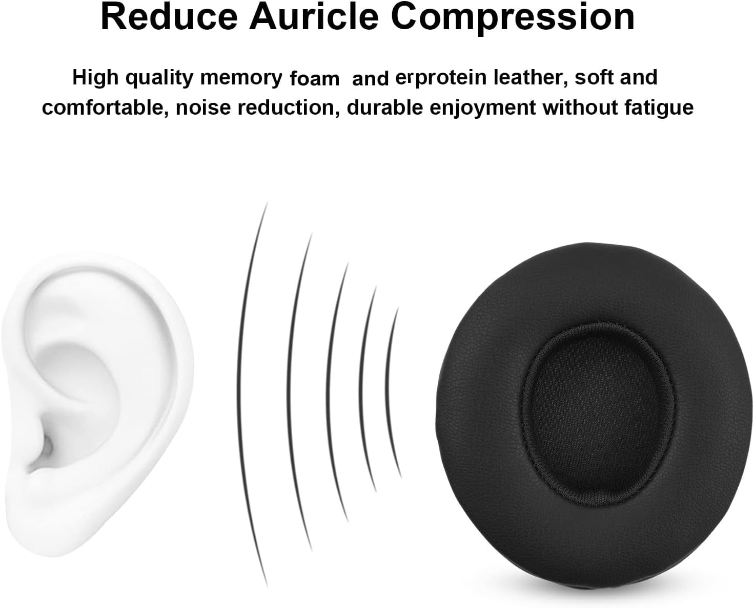 Beats Solo 2.0/3.0 Replacement Ear Pads - Premium Memory Foam Cushion Covers for Wireless Over-Ear Headphones (Black) - Perfect for Gaming, Music & Travel Comfort