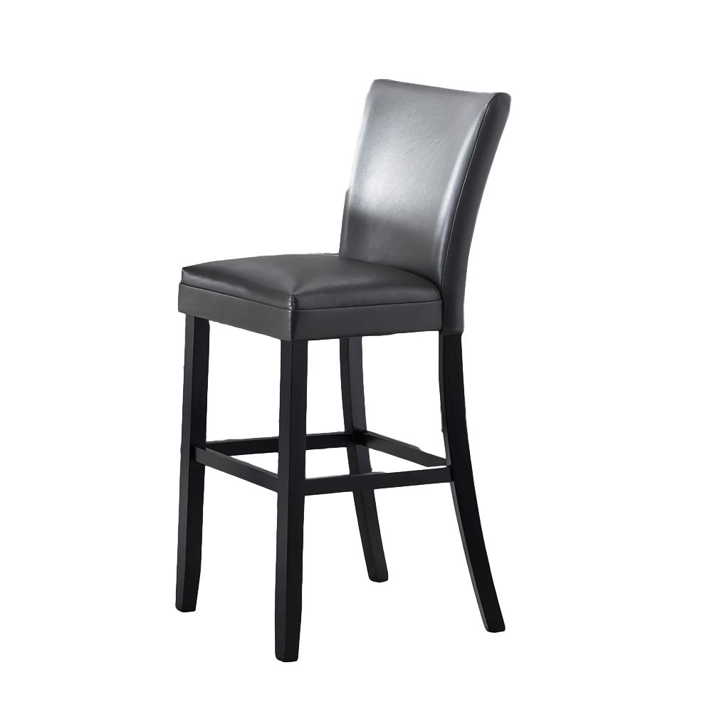 Bss-Life Adjustable Height Bar Stool with Back Support - Black - Perfect for Kitchen Counter, Dining Table, Home Bar & Office Use