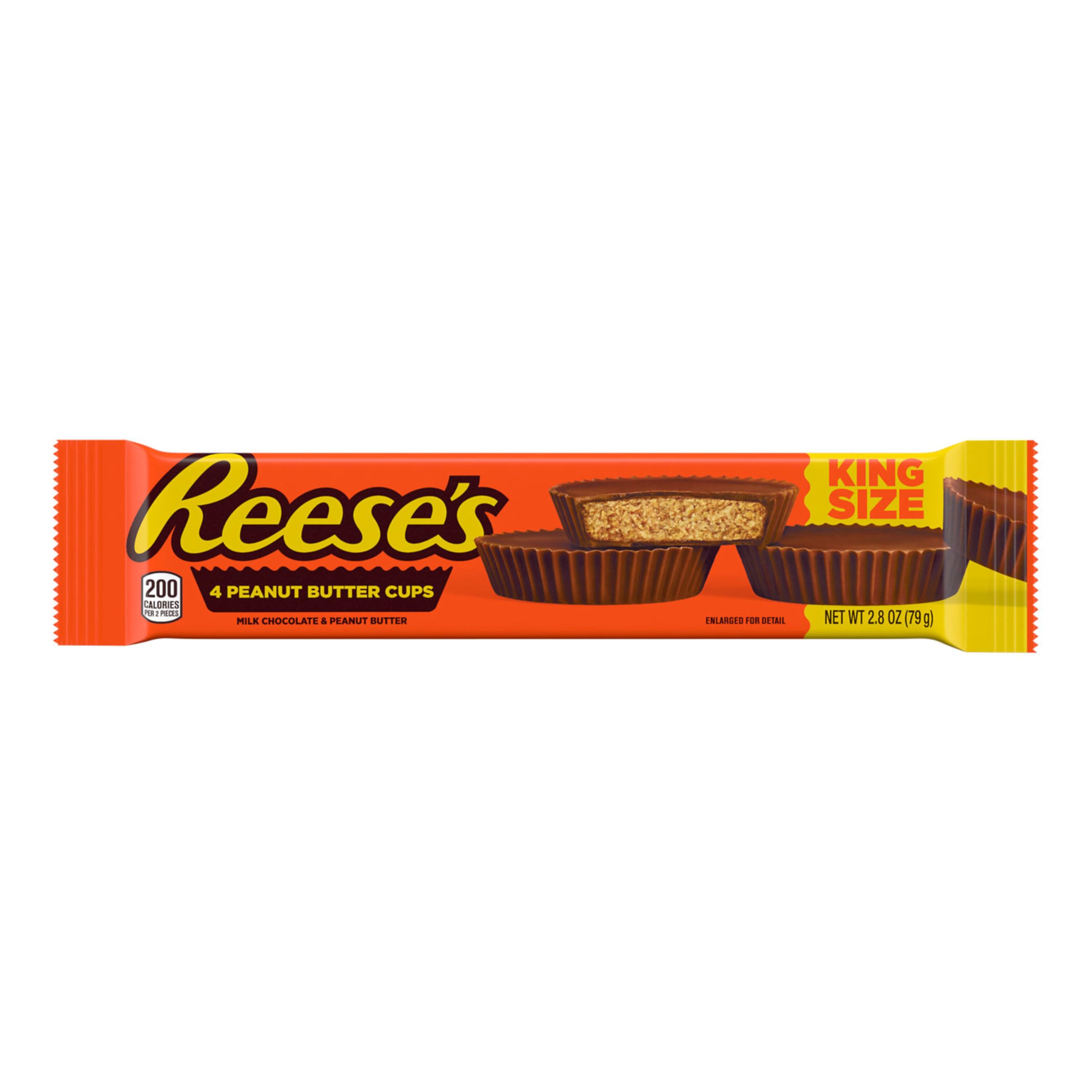 REESE'S Milk Chocolate King Size Peanut Butter Cups - 2.8 oz Candy Pack | Bulk Peanut Butter Candy | Perfect for Halloween, Christmas Gifts & Party Favors