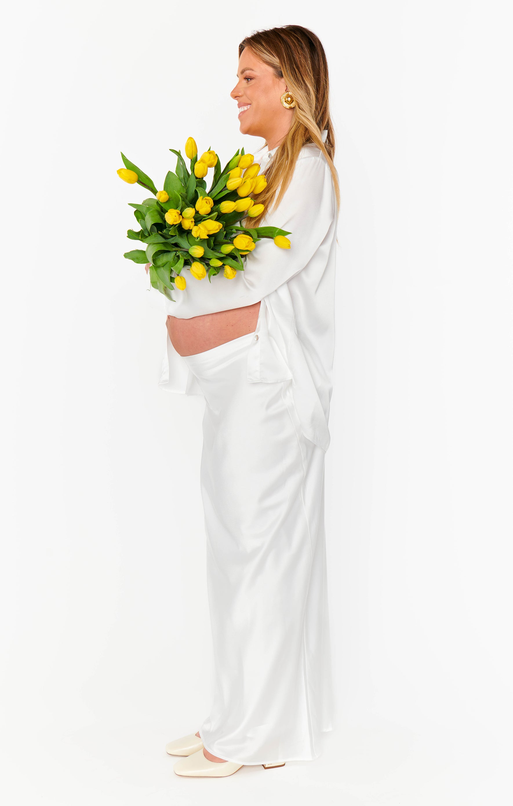 Maxi Slip Skirt - Ivory Luxe Satin Midi Dress for Women | Elegant Formal & Wedding Guest Outfit | Perfect for Evening Parties, Date Nights & Special Occasions