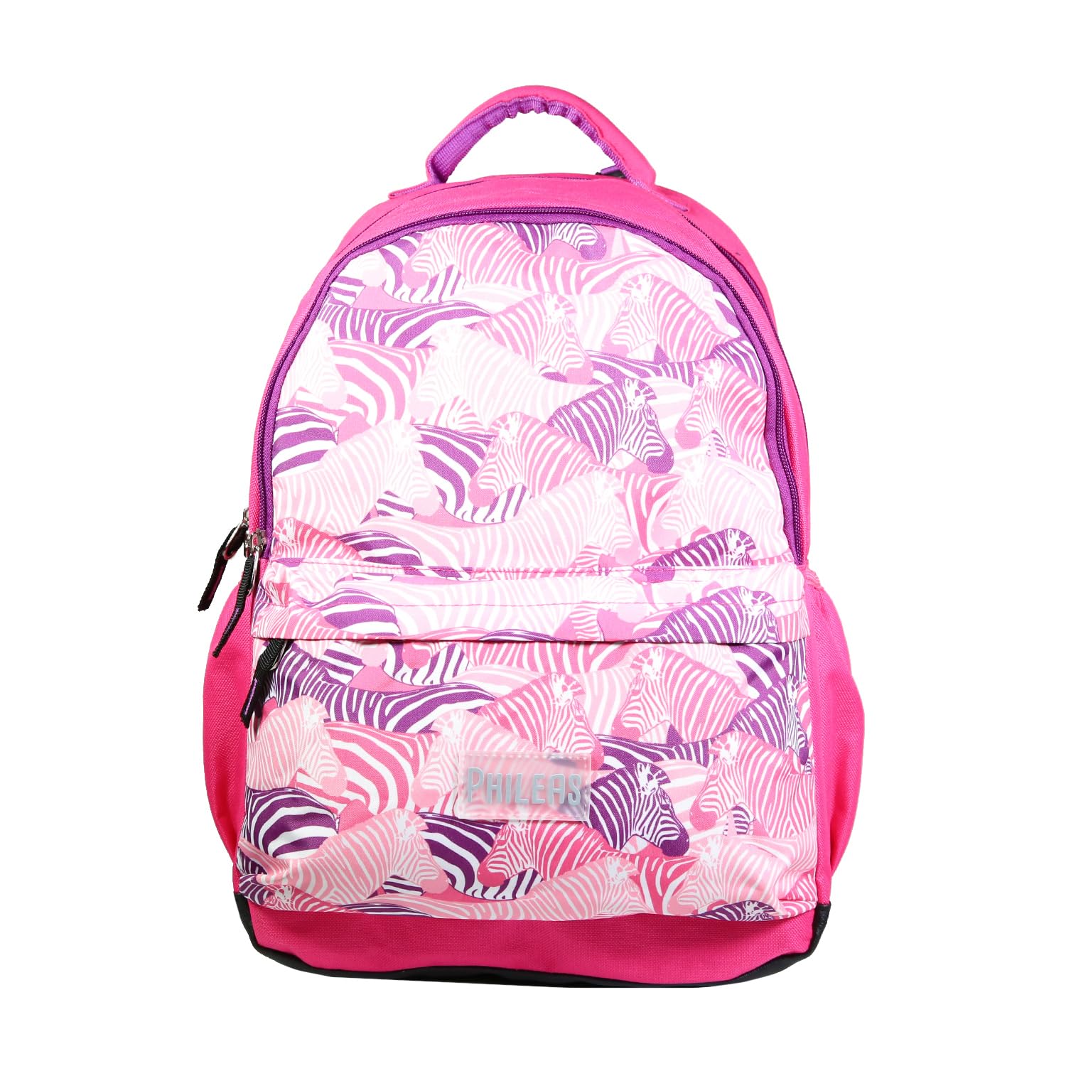 Bagtrotter Phileas 2-Compartment Backpack - Stylish Zebra Print Rose Pink for Women, Travel, Work & School