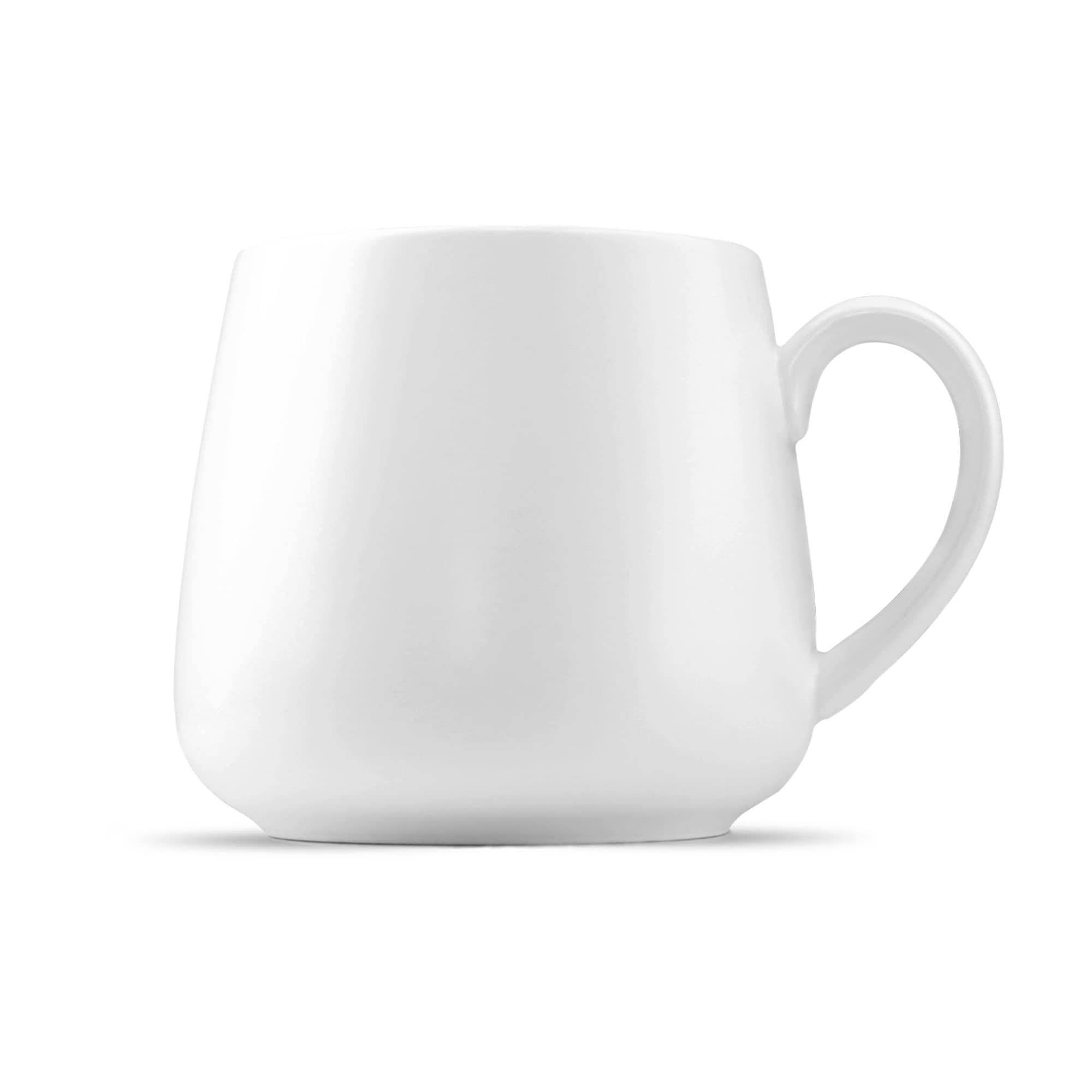 Premium 13oz Ceramic Coffee Mug - Matte & Glossy Finish, Durable Tea Cup with Comfortable Handle, Valentine's Day & Birthday Gift for Men & Women | Microwave & Dishwasher Safe (White) - Perfect for Office, Home & Coffee Shop Use