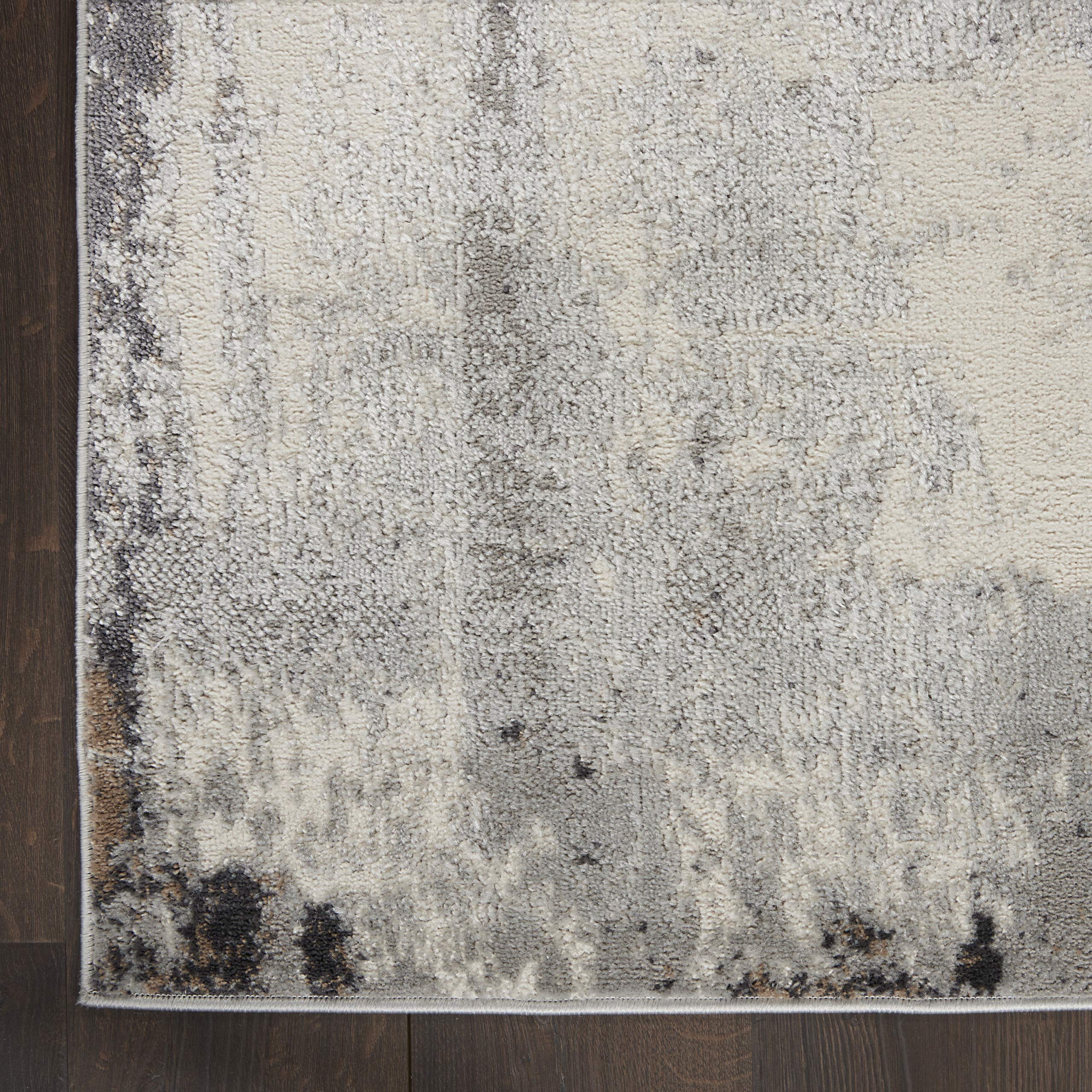 Nourison Elation Abstract Grey Ivory 9' x 12' Area Rug - Easy to Clean, Non-Shedding, Soft & Durable - Perfect for Bedroom, Living Room, Dining Room & Kitchen Decor (9x12) - Ideal for Home, Office & High Traffic Areas