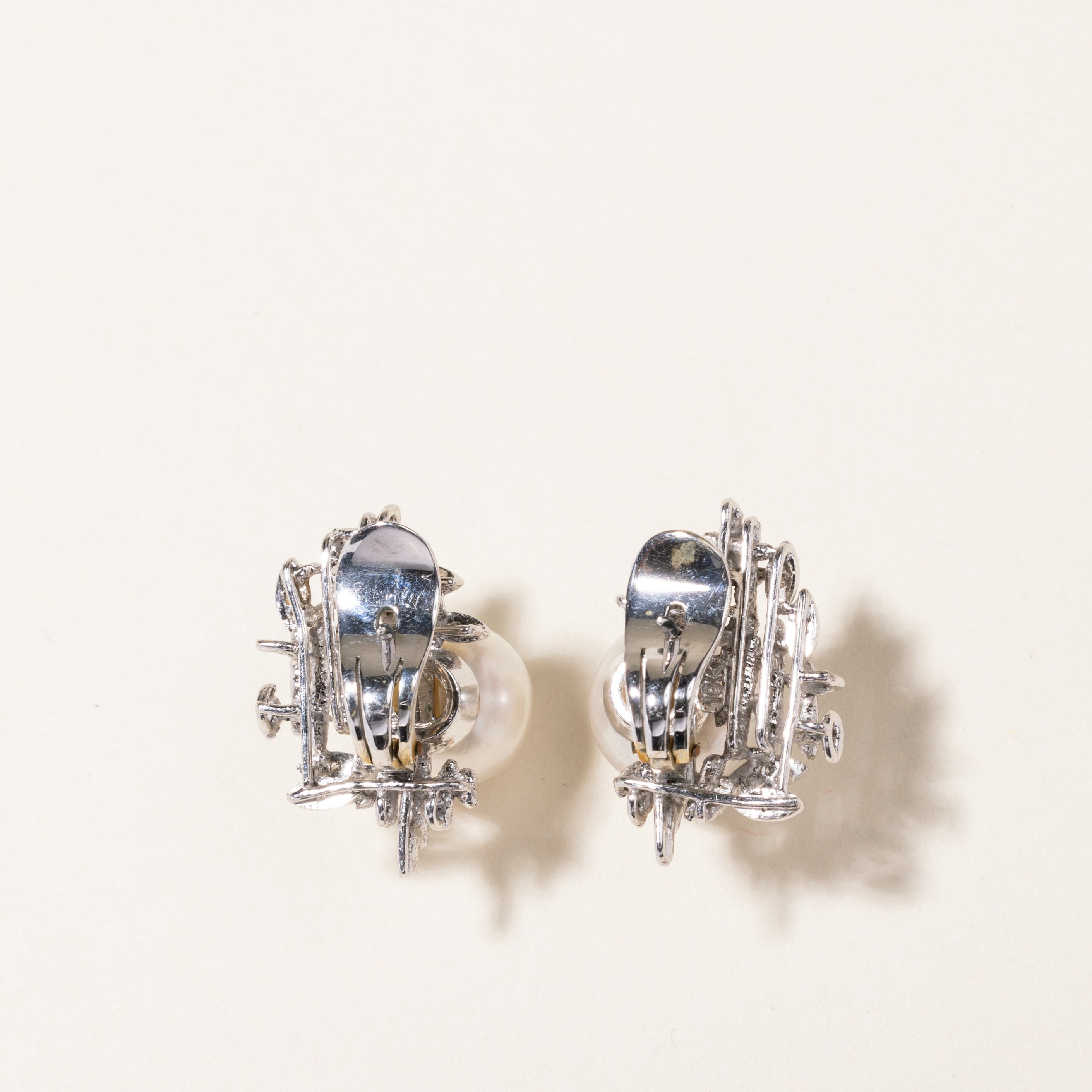 11.00mm Pearl & Diamond Stud Earrings - 0.06ctw Elegant Jewelry for Women | Perfect for Weddings, Parties & Special Occasions