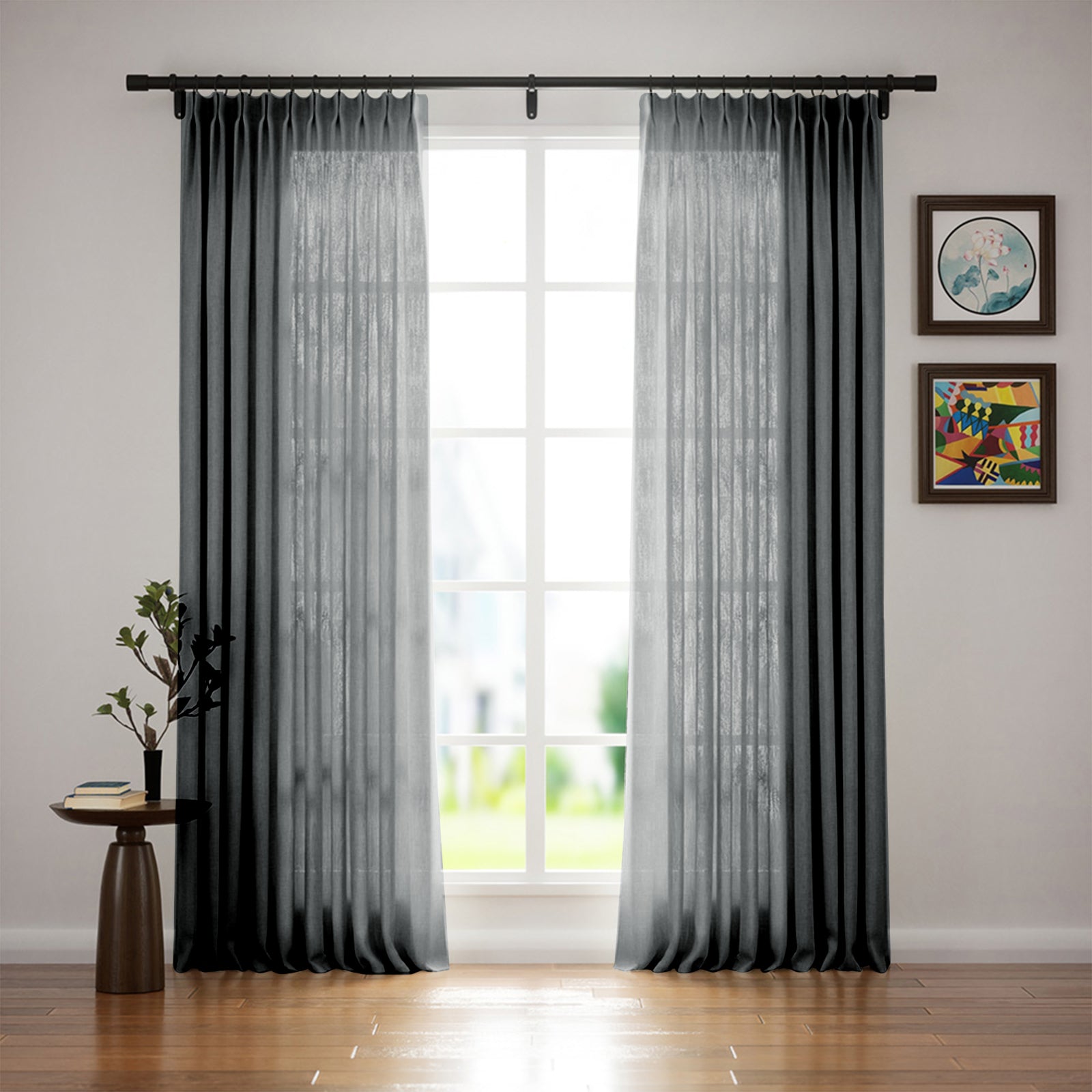 Premium Soft White Blackout Curtains - Heavyweight Canvas Linen Drapes with Elegant Pleated Design for Bedroom & Living Room | Noise Reducing & Thermal Insulated Window Treatments