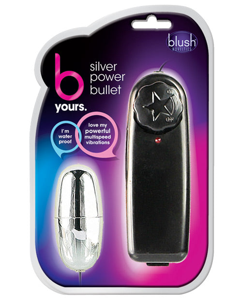 BYours Silver Power Bullet Vibrator with Wired Remote Control - Black | Rechargeable Adult Toy for Couples & Solo Play | Bedroom Accessories for Enhanced Intimacy & Pleasure
