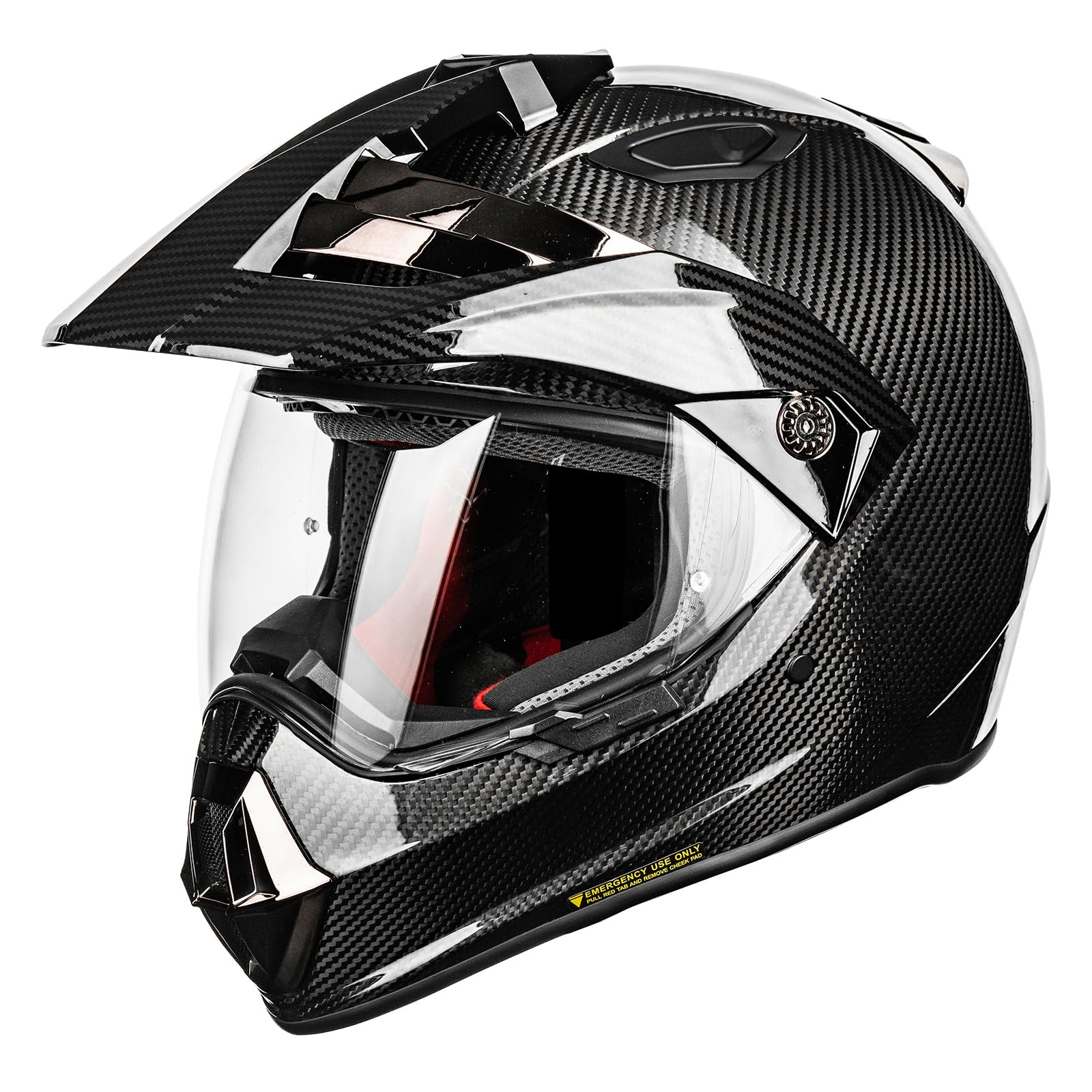 ILM Carbon Fiber Snell M2020D Full Face Motorcycle Helmet - DOT & ECE Certified for Men & Women - Dual Sport, Off-Road, Auto Racing - Lightweight & Durable (Carbon Fiber Titanium, X-Large) - Perfect for Adventure Riding, Street Biking & Track Racing